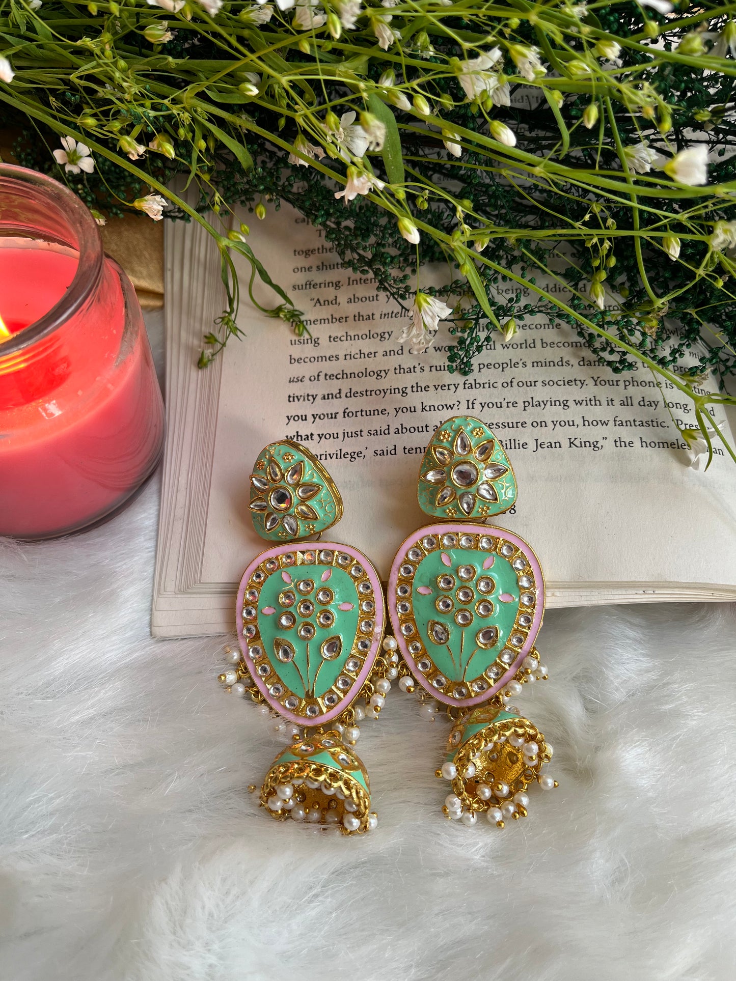 Mint Banni Jhumka Earring