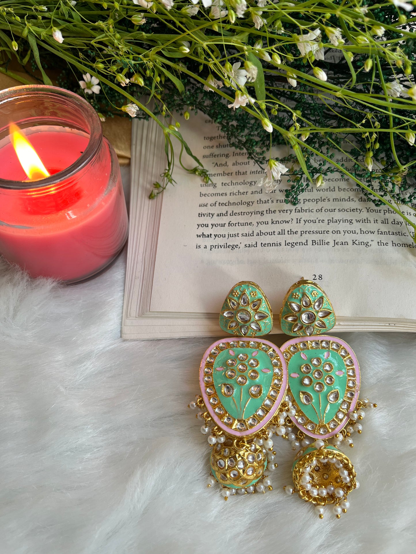 Mint Banni Jhumka Earring