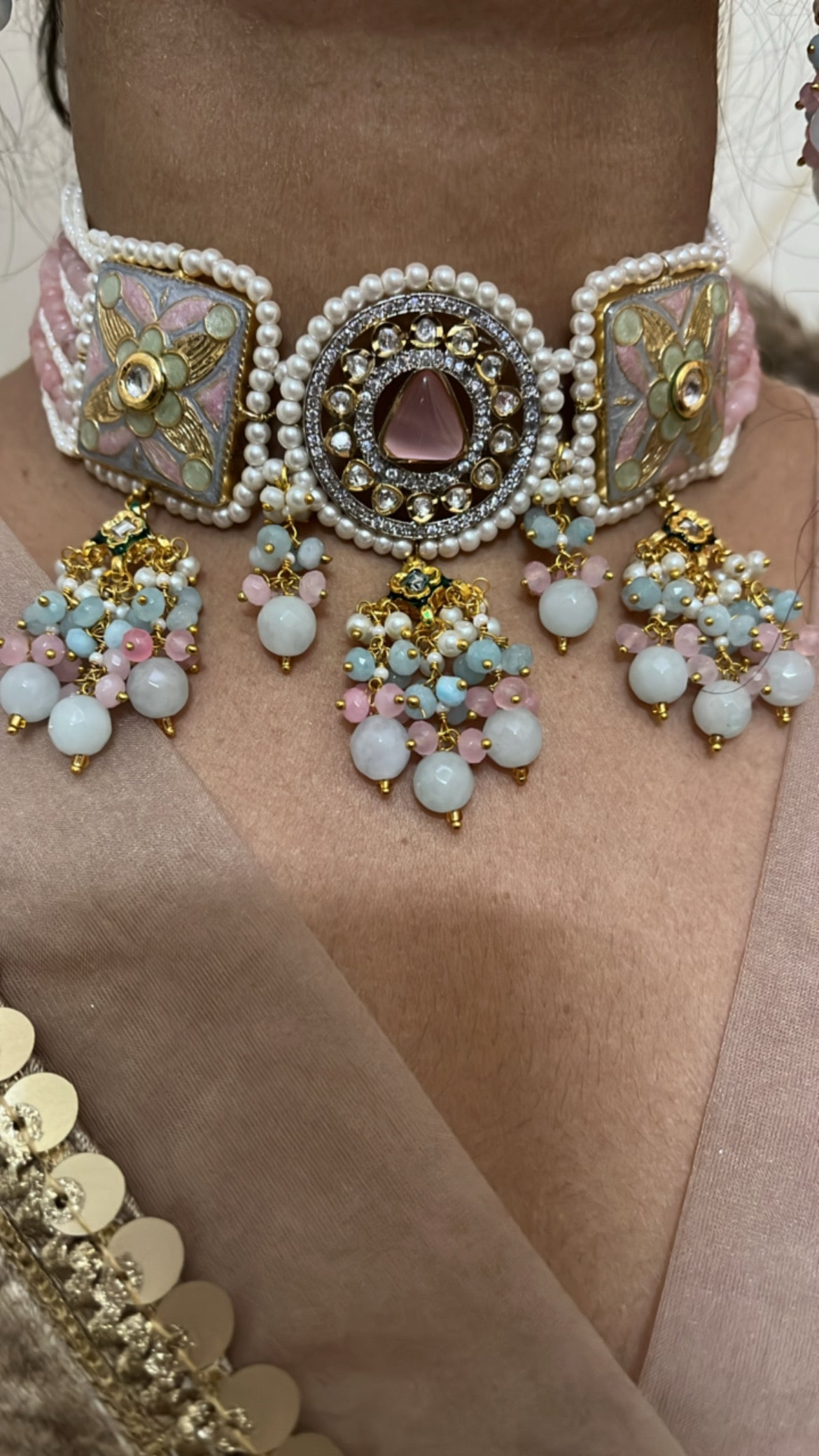 Pink Meena Necklace