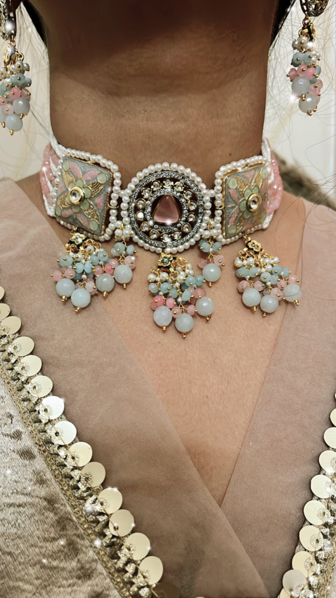 Pink Meena Necklace