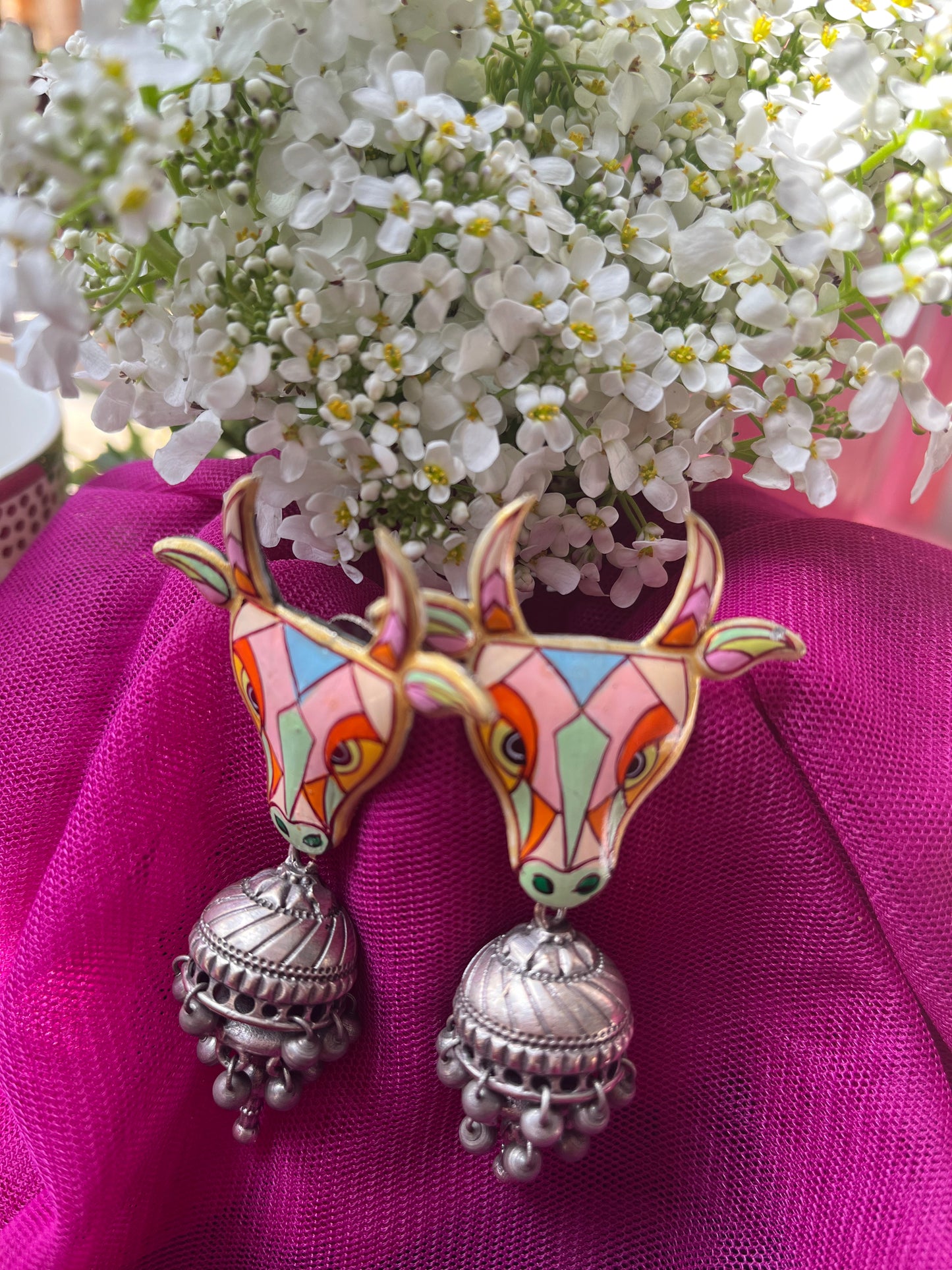 Dilkash Nandi Silver Jhumka Earring