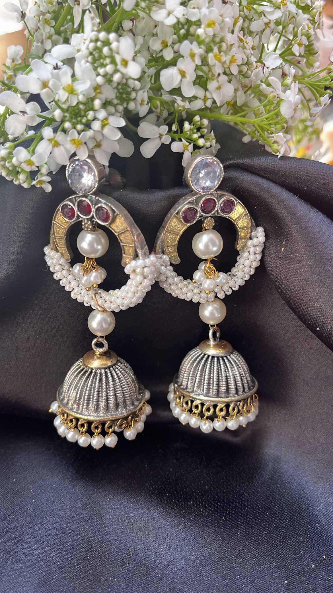 Dilkash Naina Silver Jhumka Earring