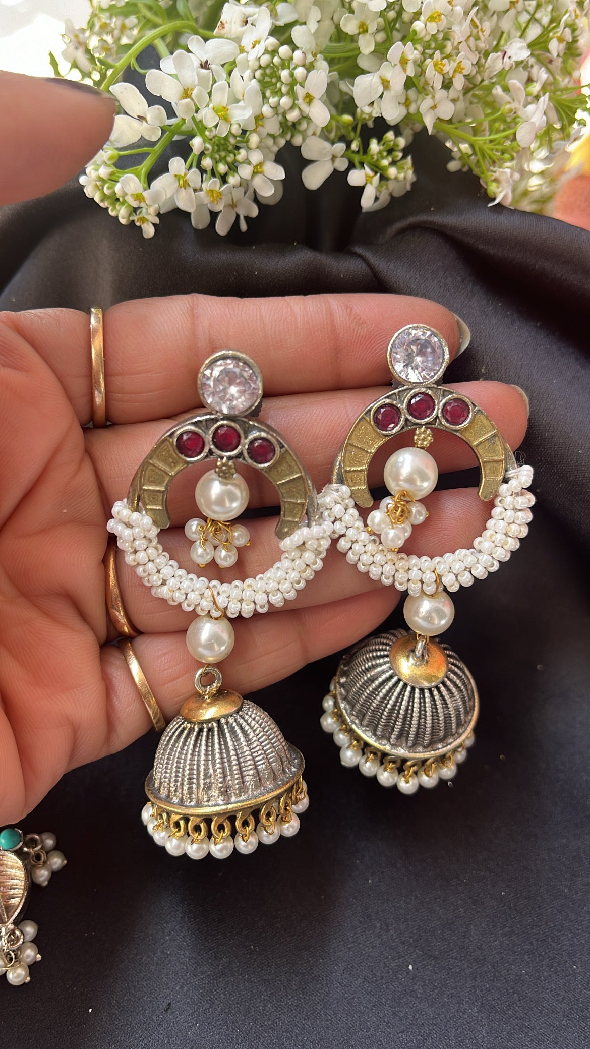 Dilkash Naina Silver Jhumka Earring