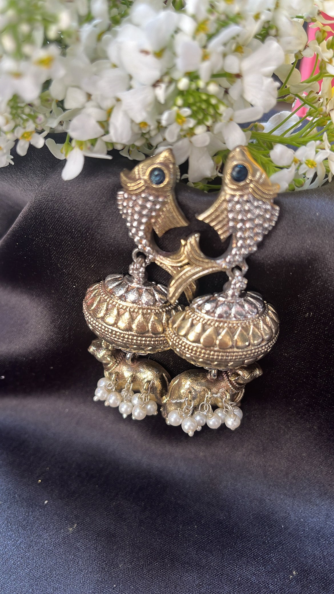 Dilkash Matsya Silver Earring