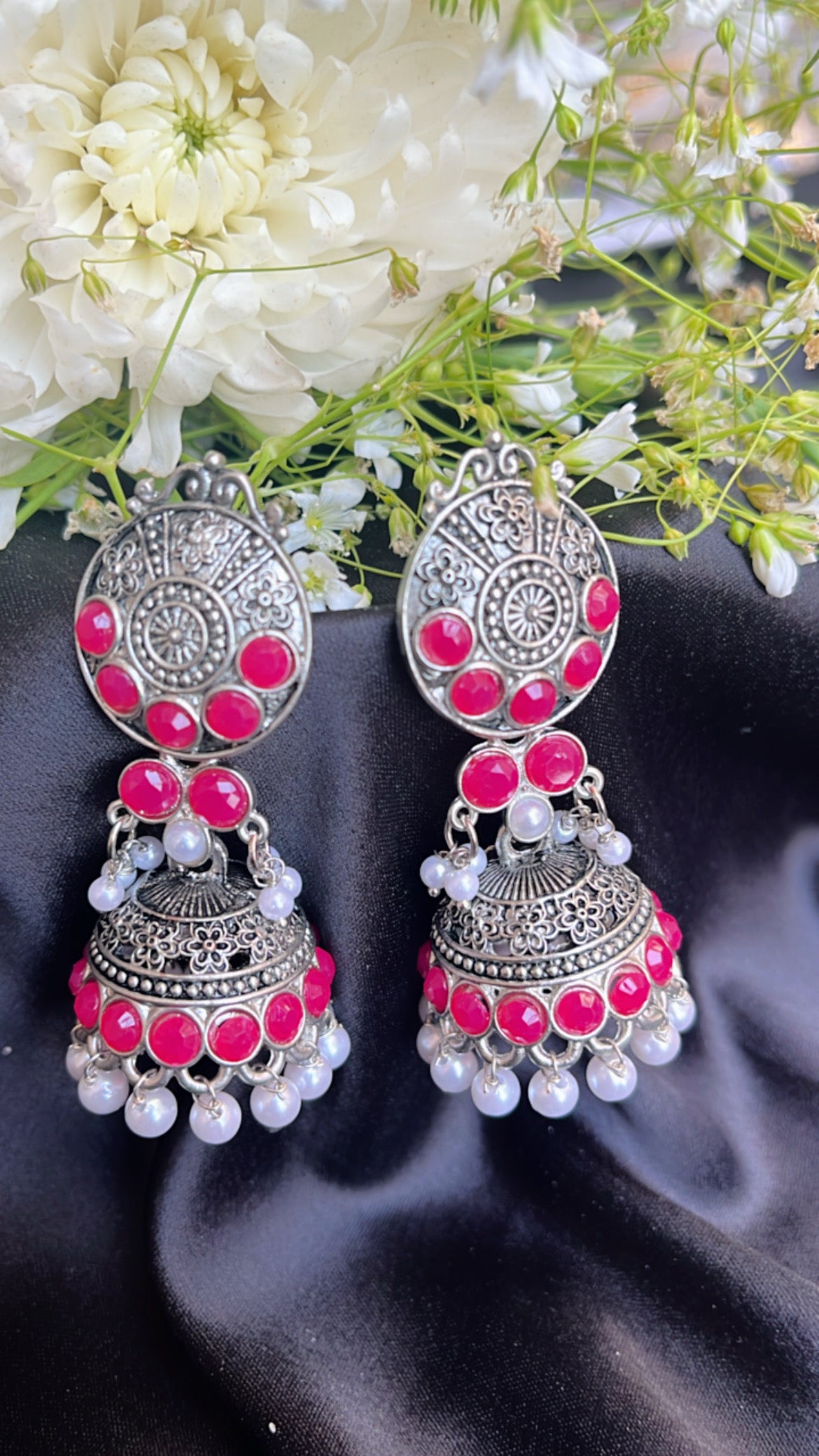 Kash Bela Jhumka Silver Earring