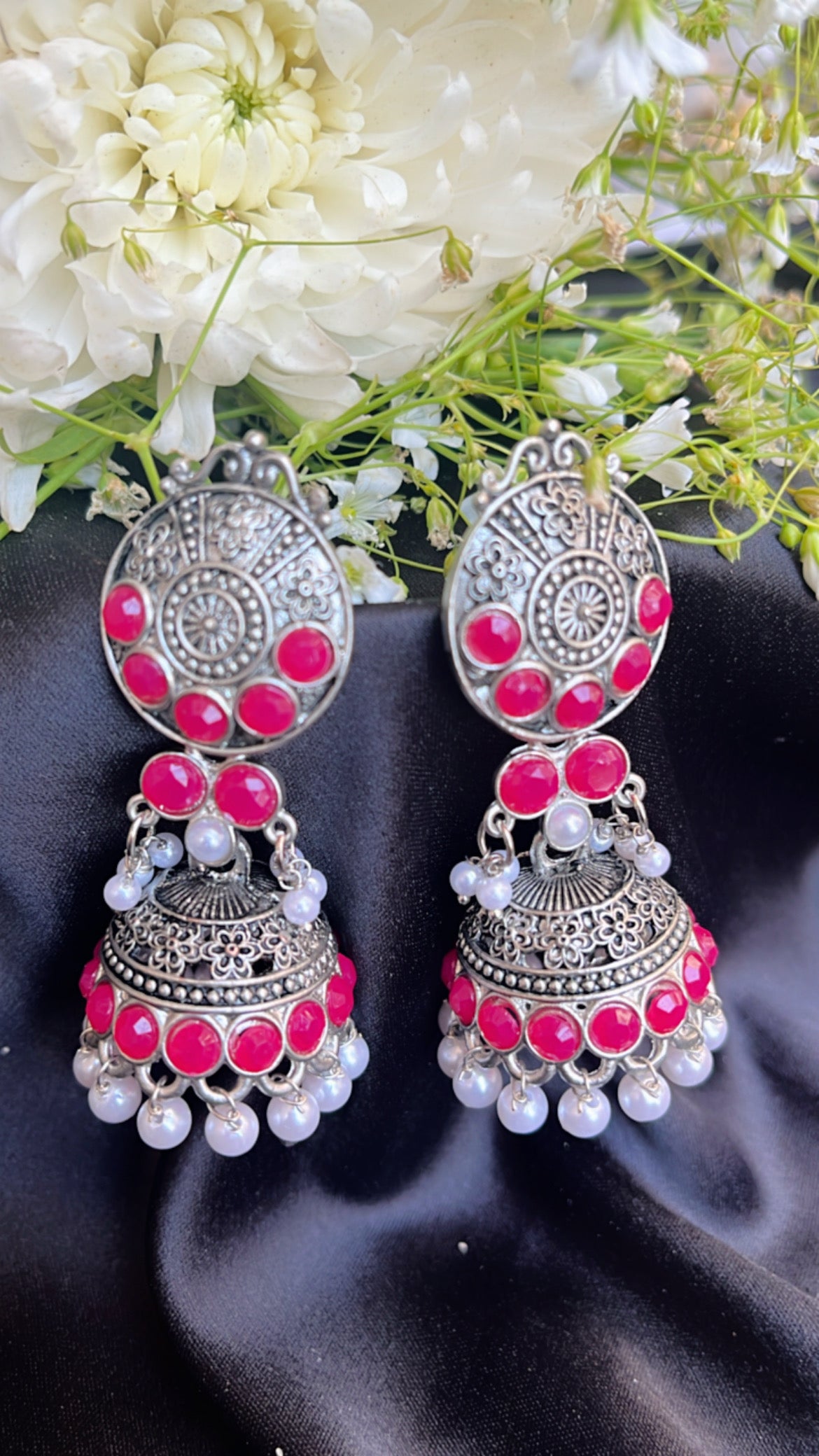 Kash Bela Jhumka Silver Earring