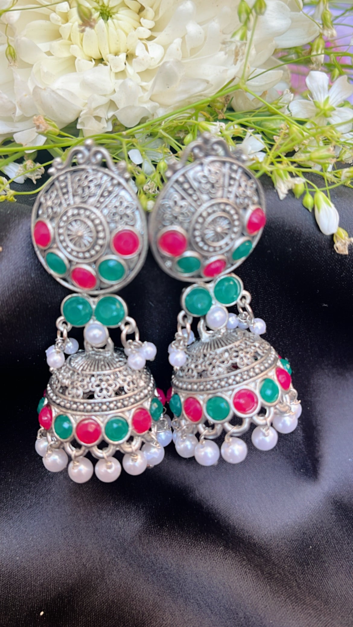 Kash Bela Jhumka Silver Earring