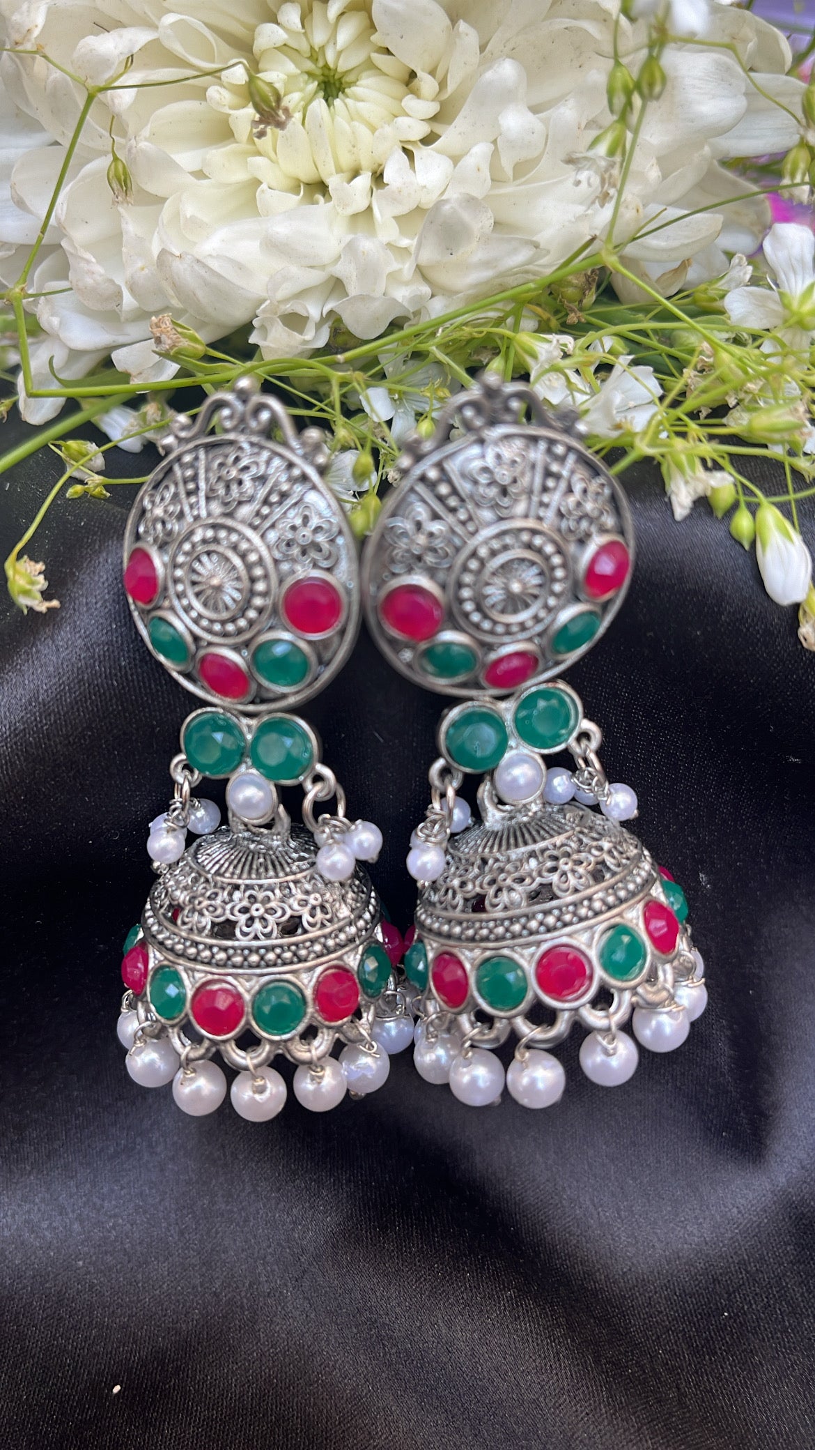 Kash Bela Jhumka Silver Earring