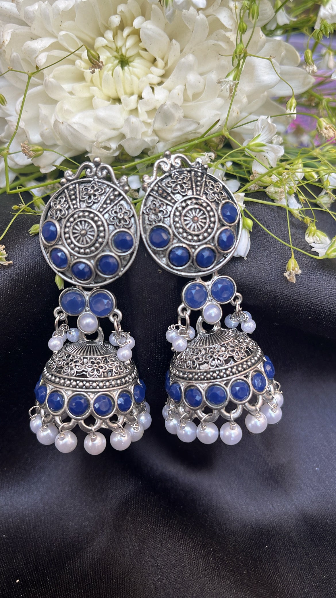 Kash Bela Jhumka Silver Earring