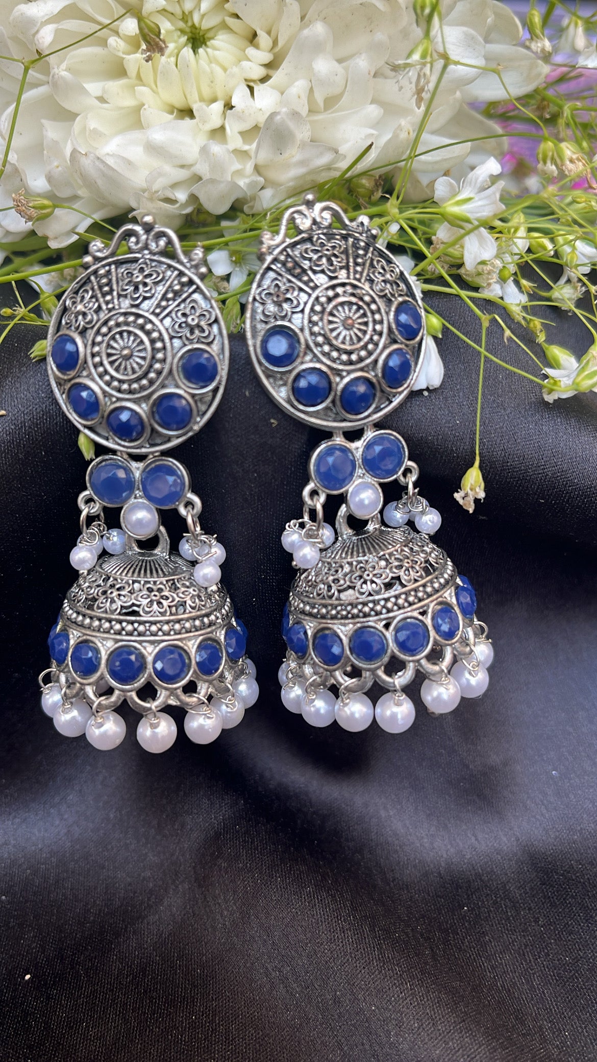 Kash Bela Jhumka Silver Earring