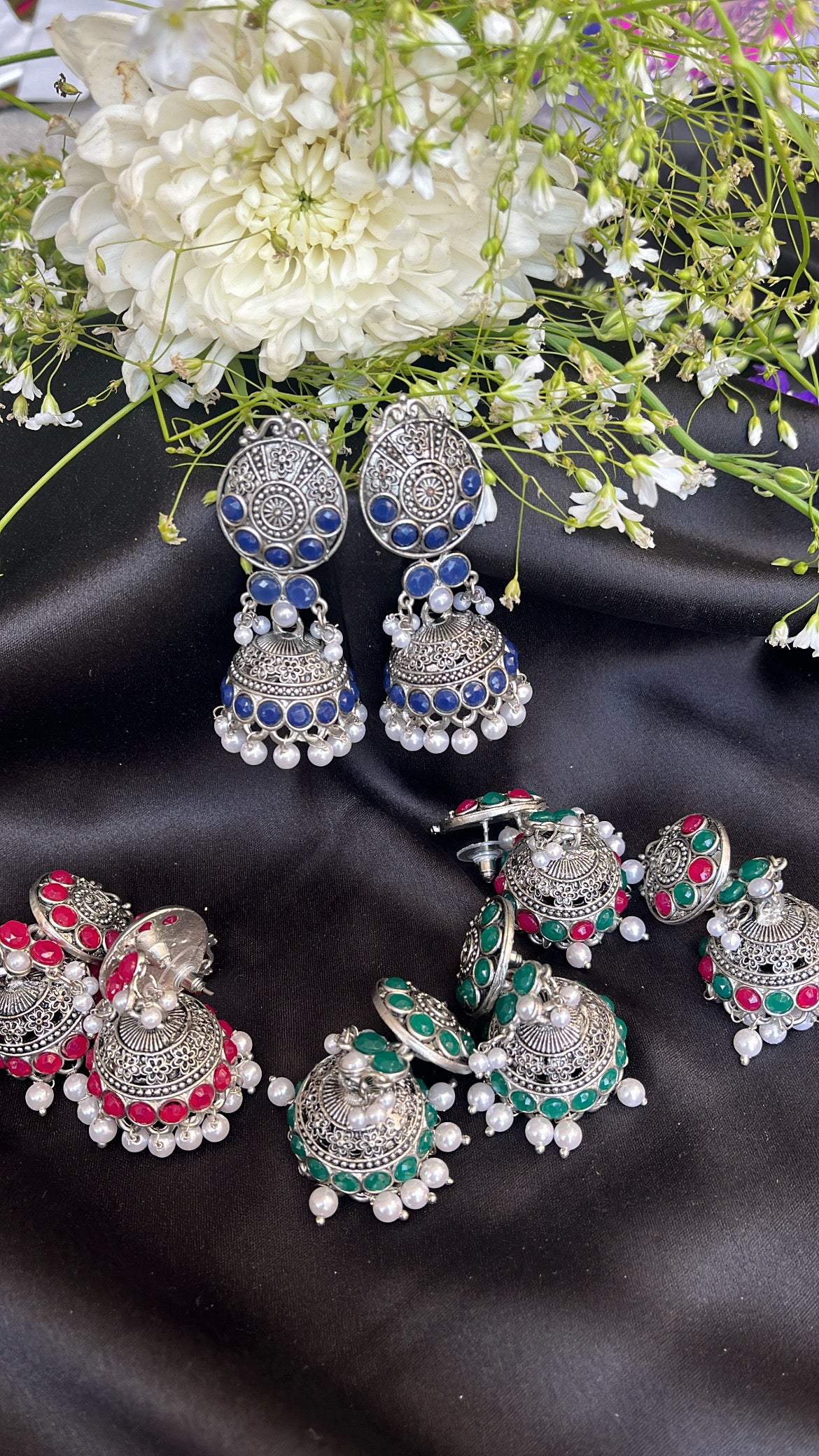 Kash Bela Jhumka Silver Earring