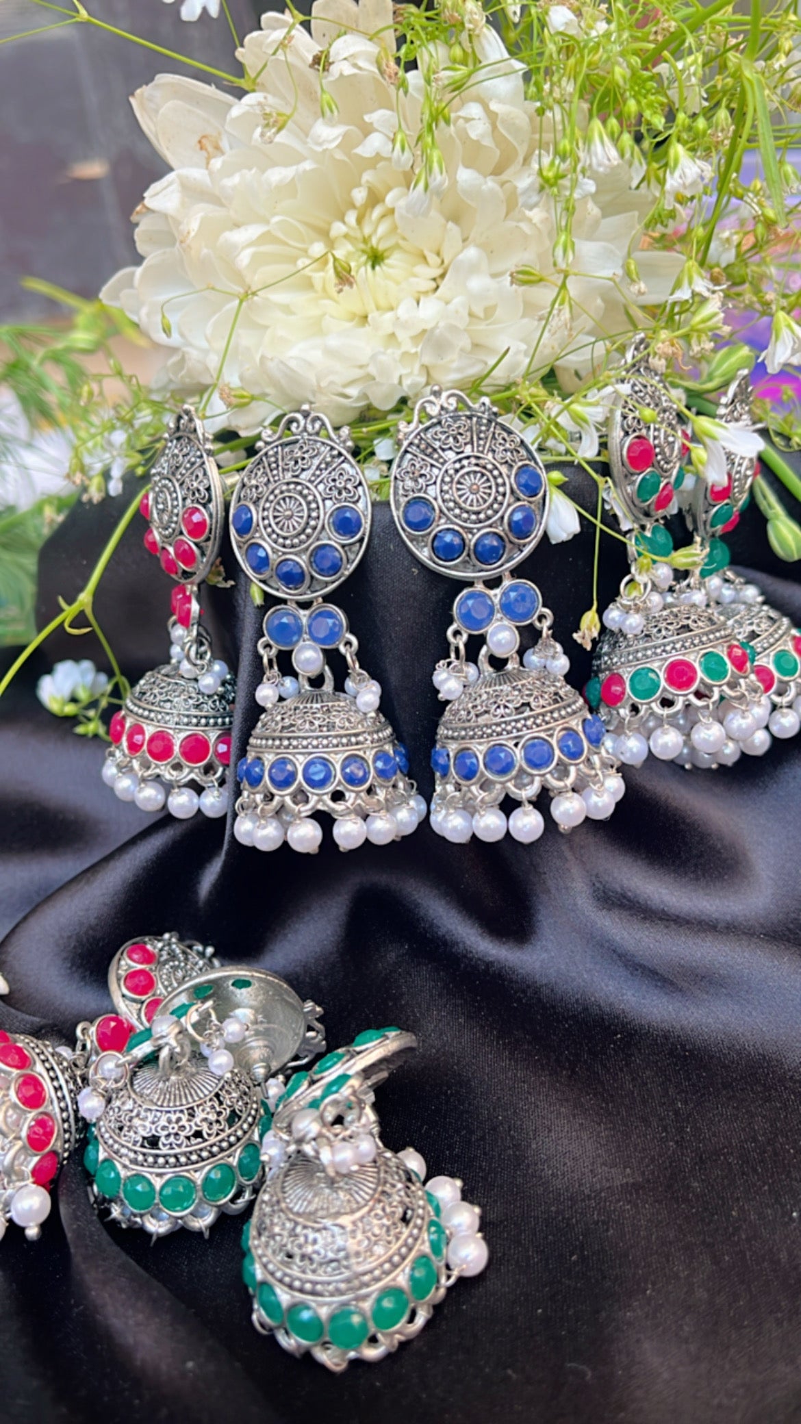 Kash Bela Jhumka Silver Earring