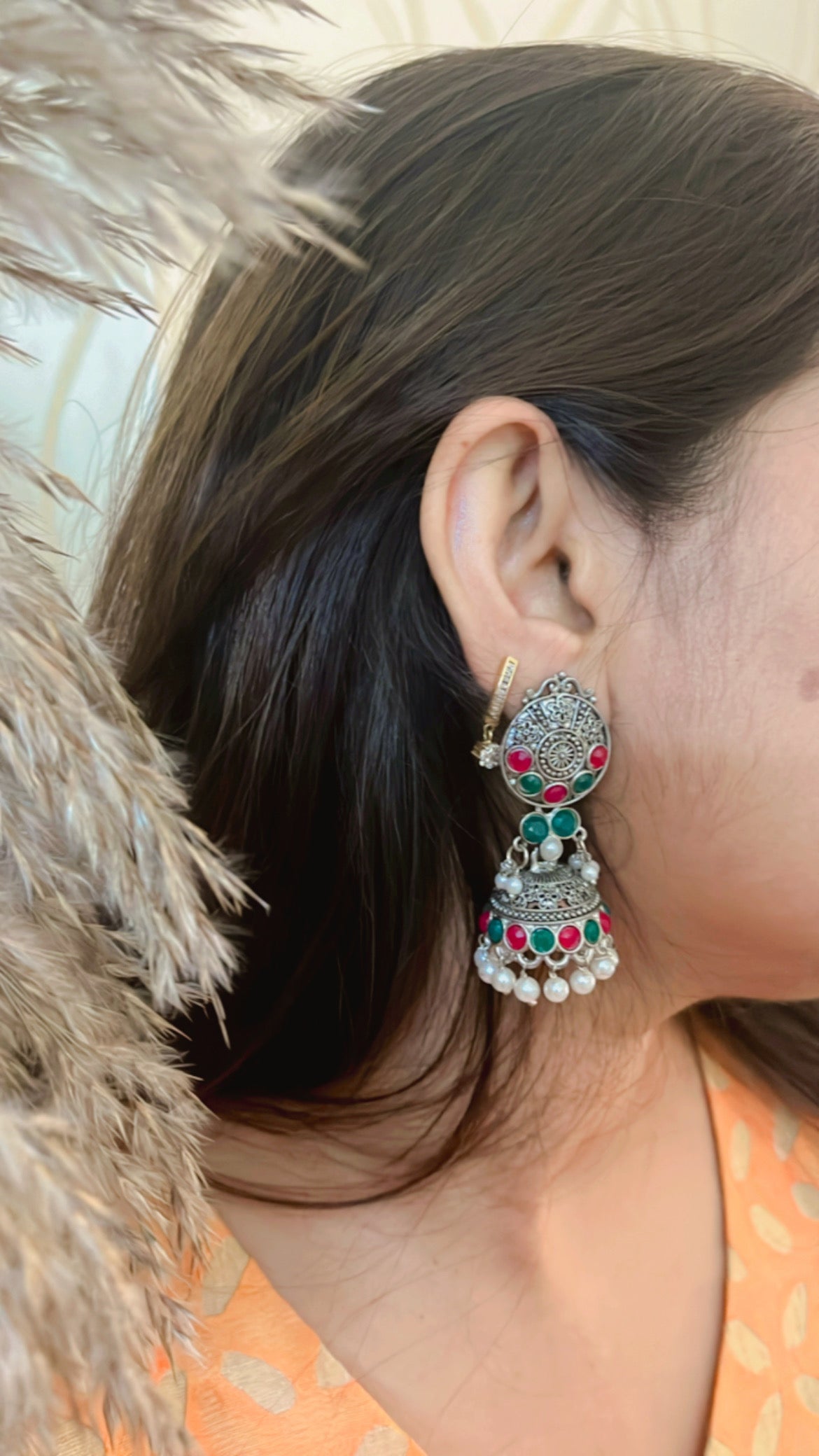 Kash Bela Jhumka Silver Earring