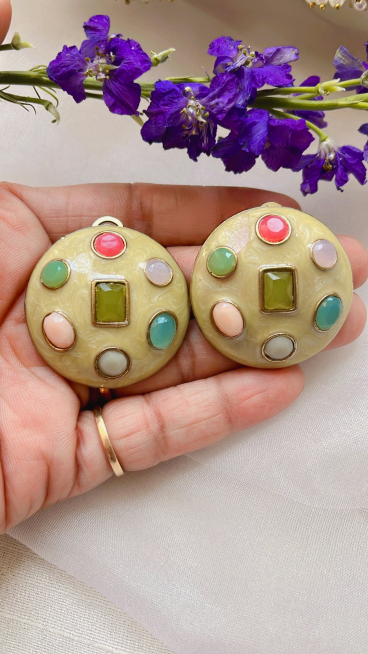 Navratna Stud Earring