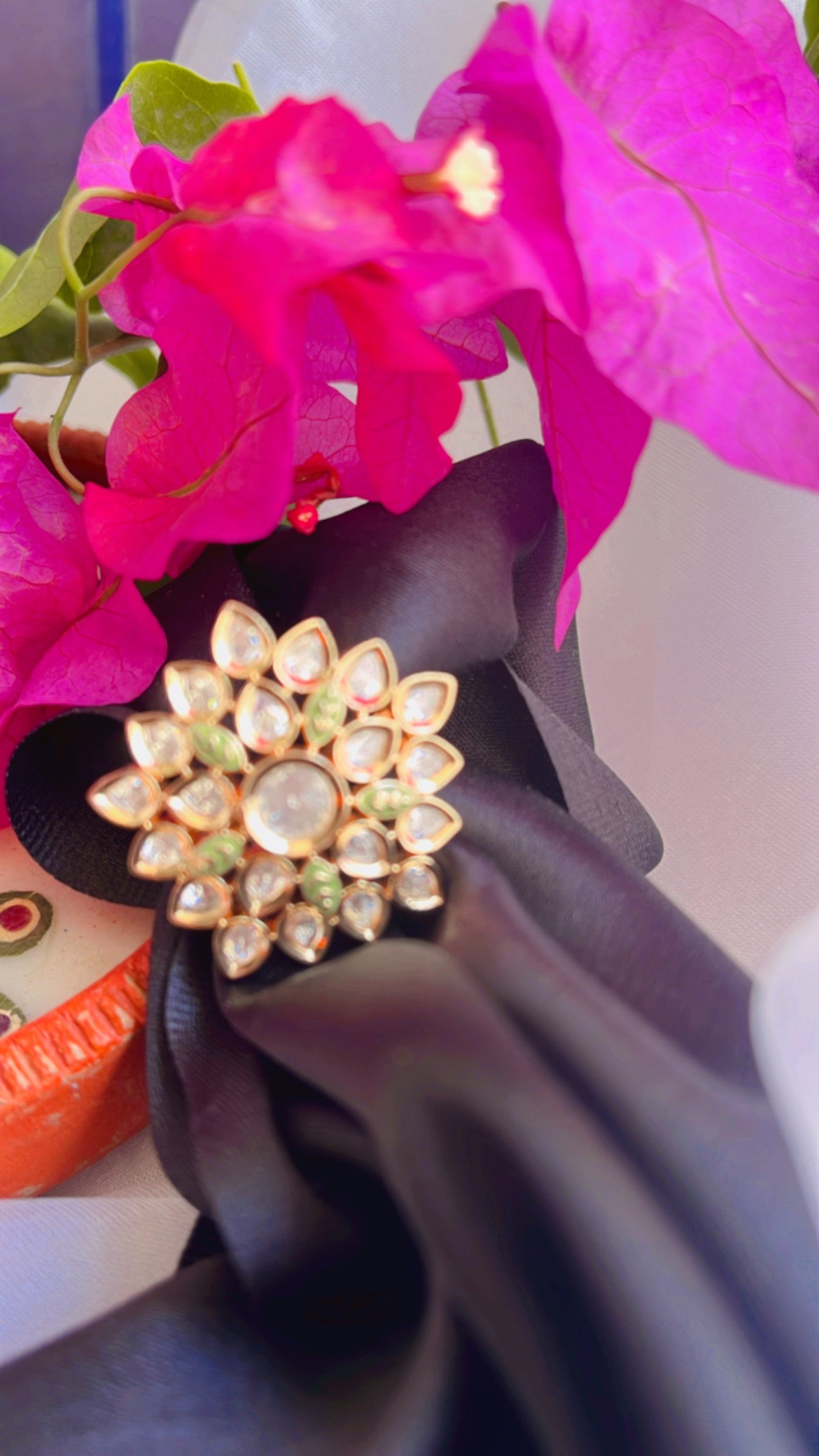 Naisha (Mint) Polki Ring