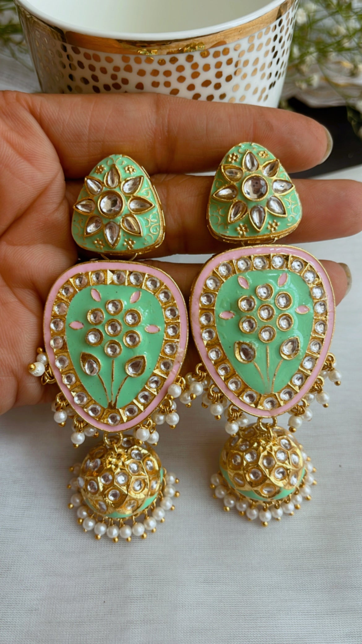 Mint Banni Jhumka Earring