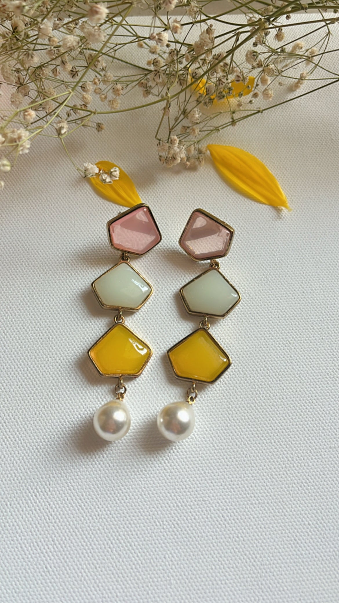 Yellow-Pink Zoyana Earring
