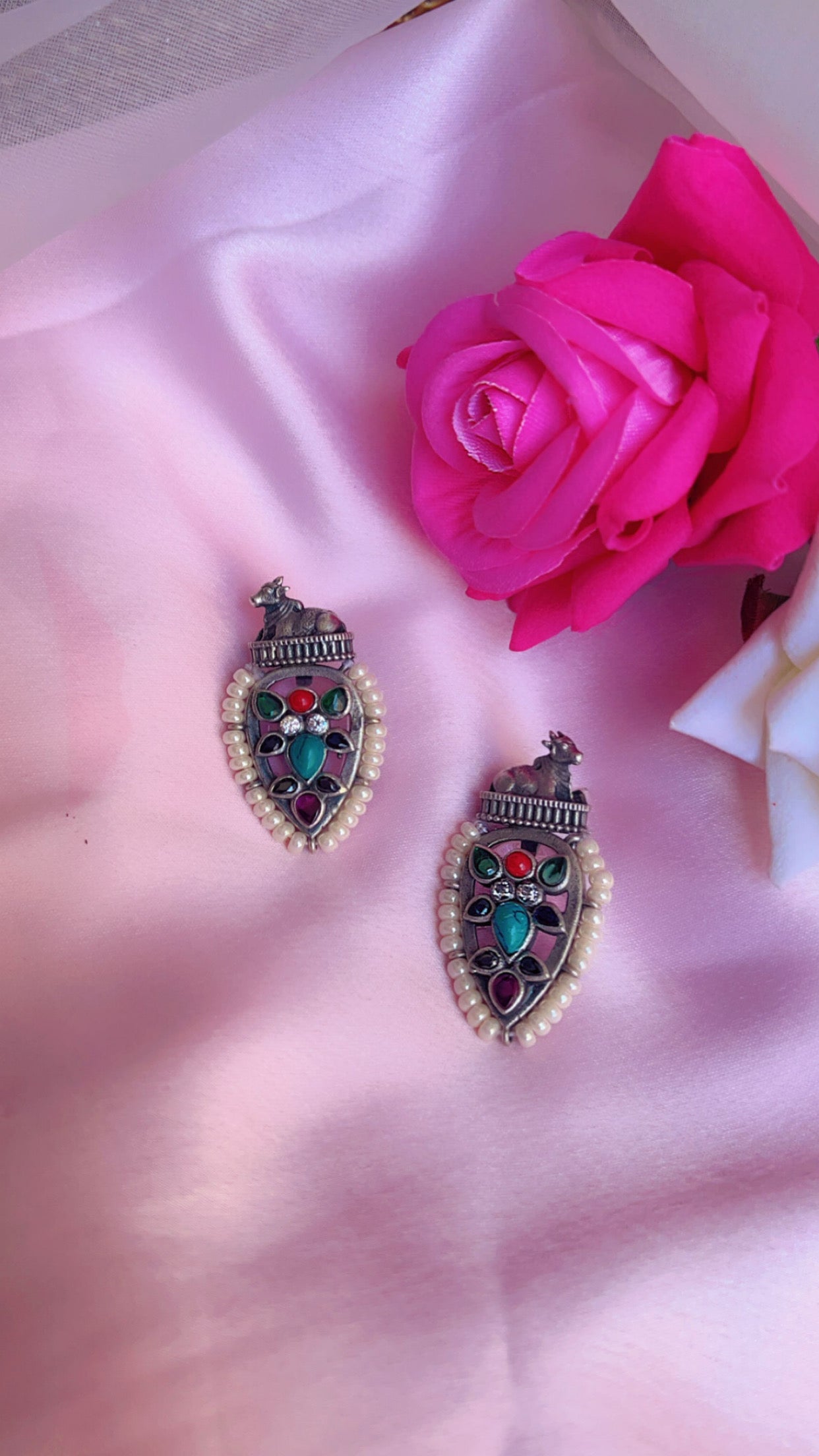 Multi Prisha Silver Earring