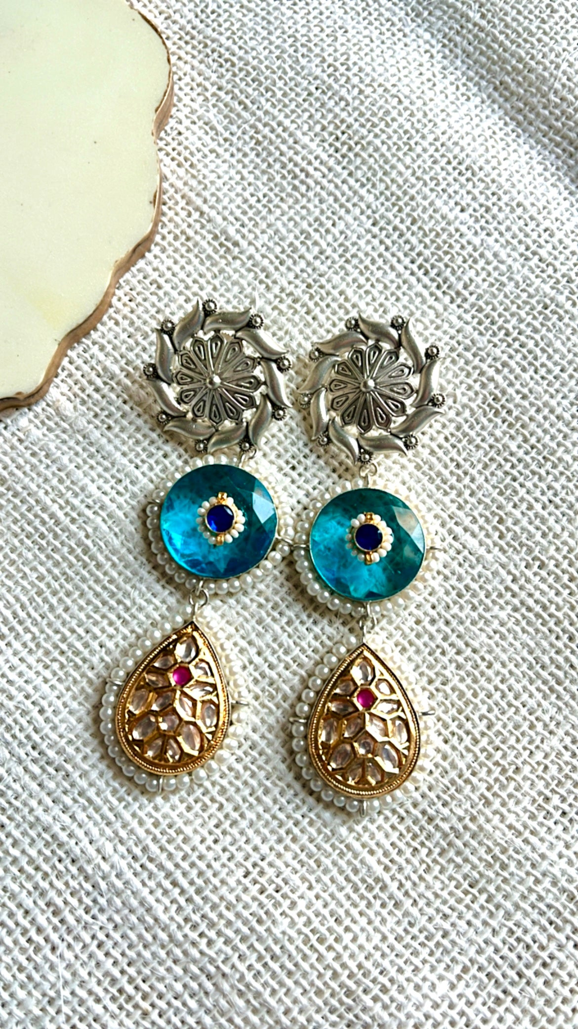 Blue Nilisha Silver Earring