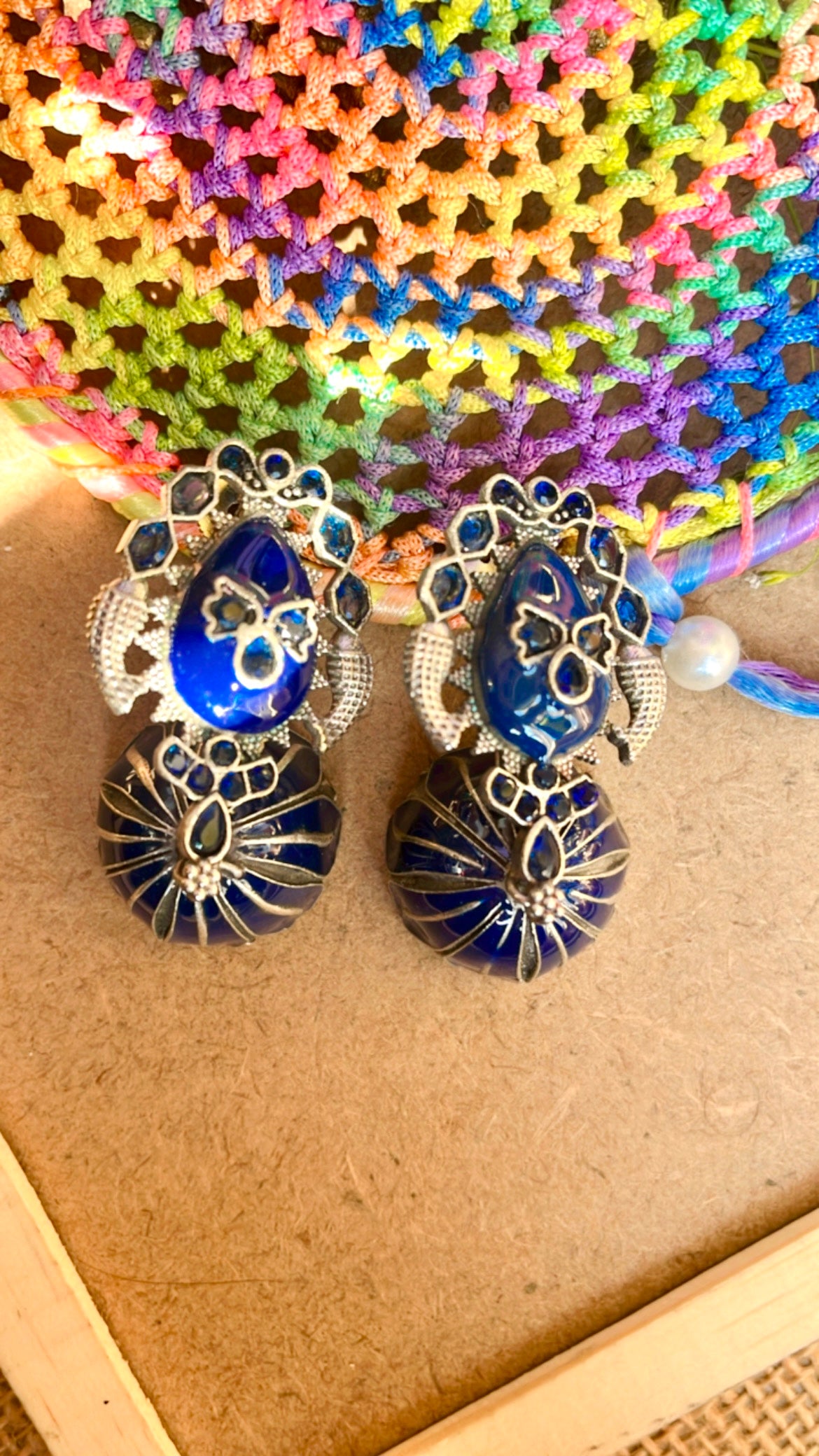 Blue Disha Jhumka Earring
