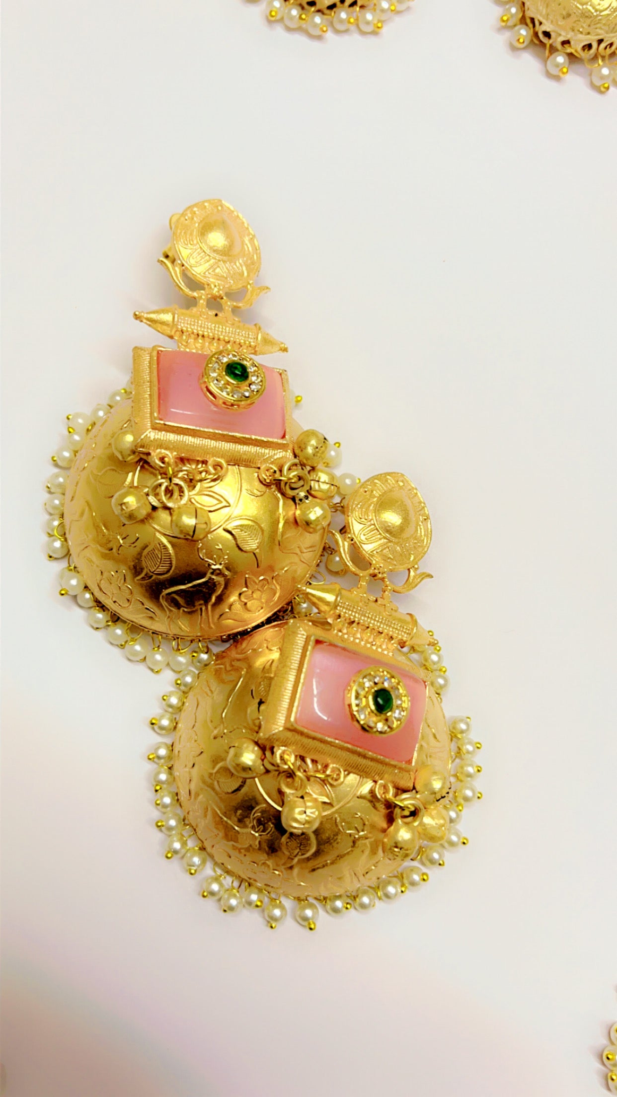 Pink Krina Jhumka Earring