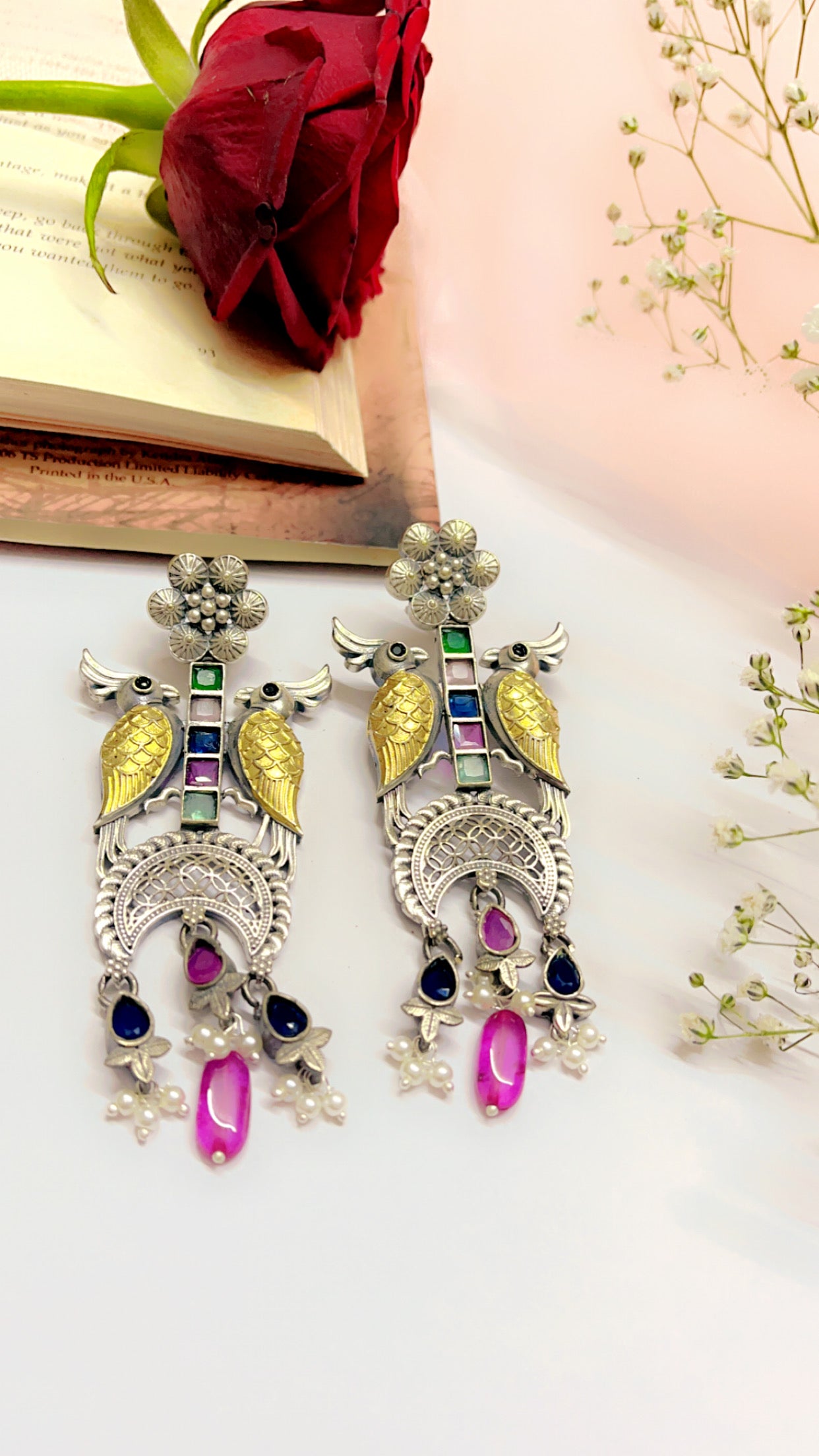 Pihu Multi Silver Earring