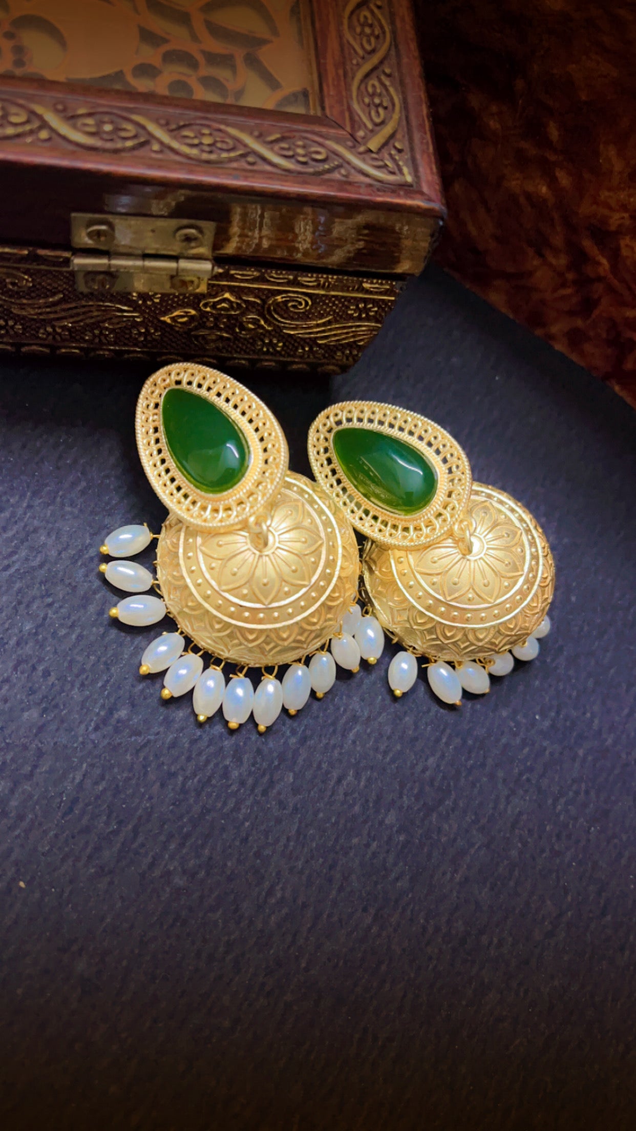 Green Gita Jhumka Earring