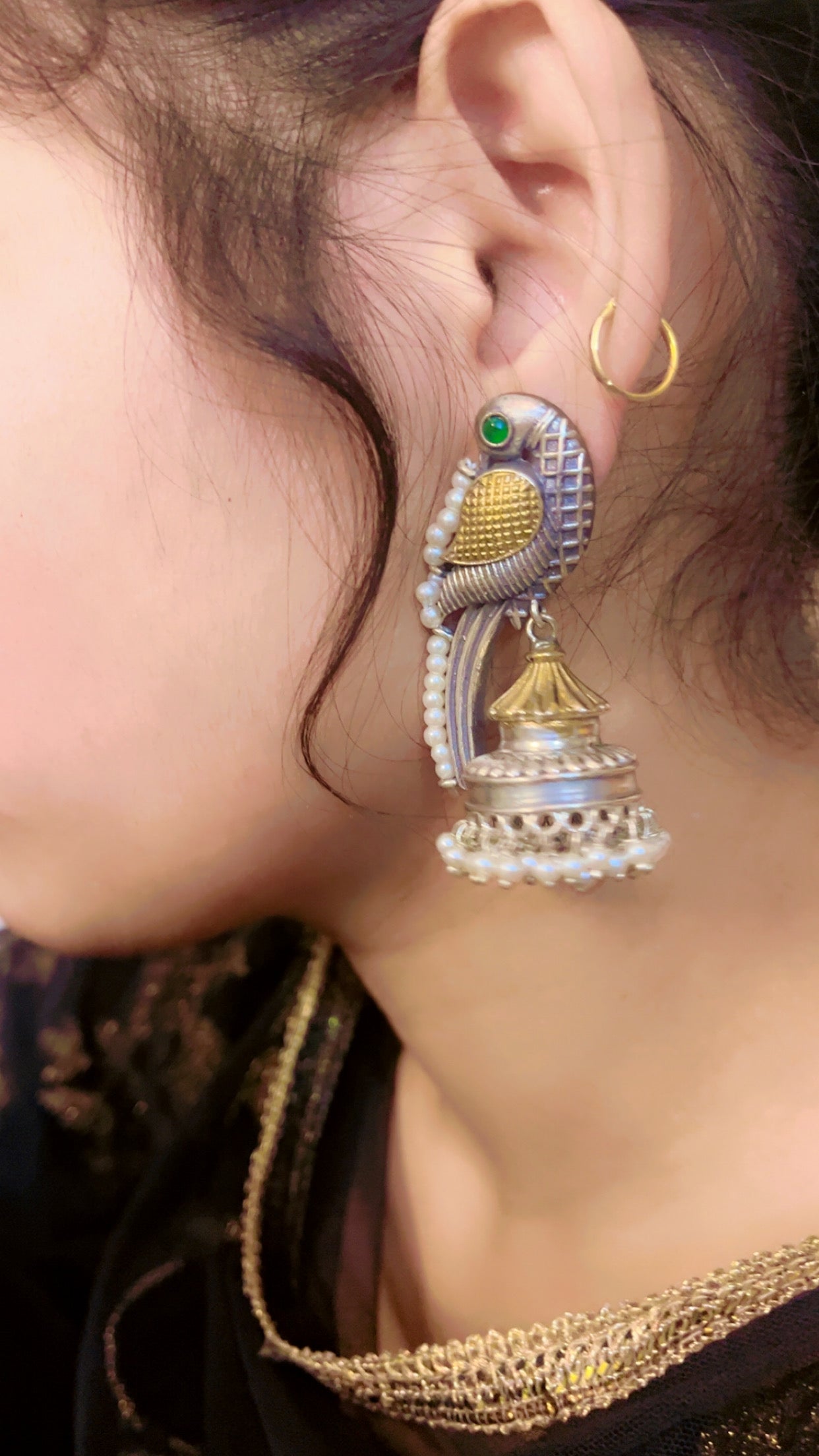Piya Silver Jhumka Earring
