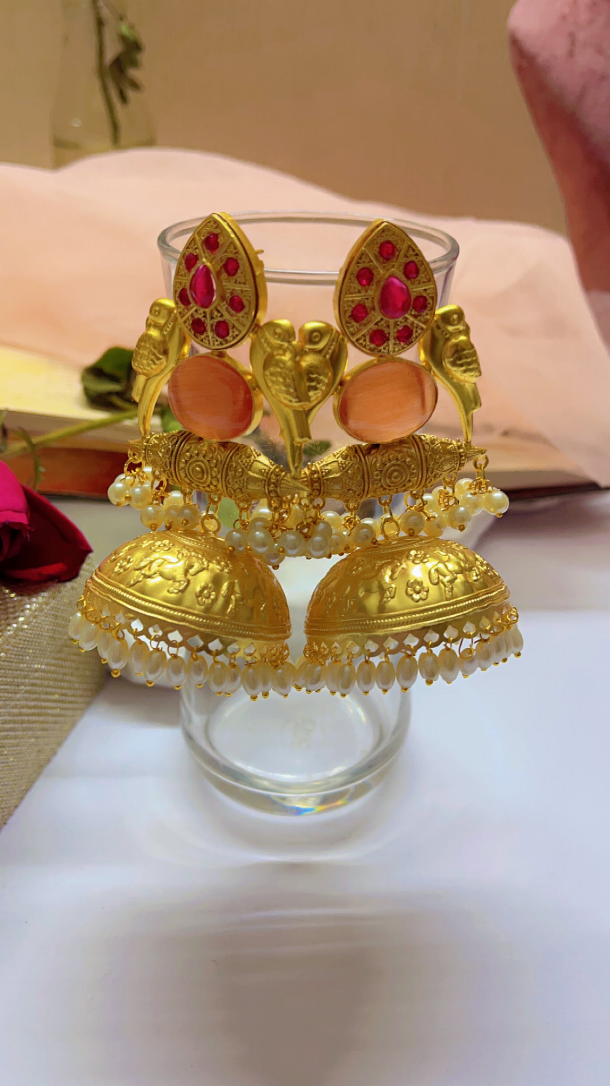 Orange Anupama Jhumka Earring