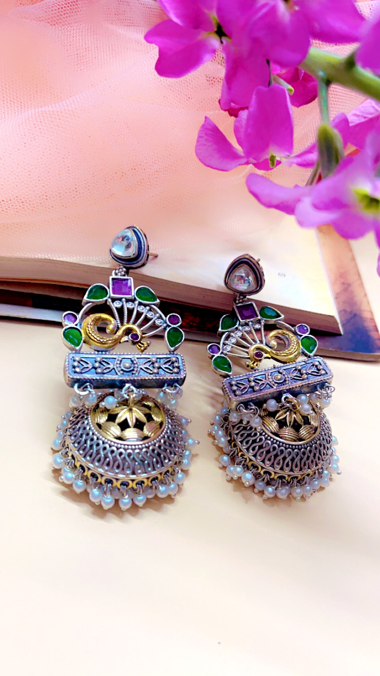 Dhristi Silver Jhumka Earring