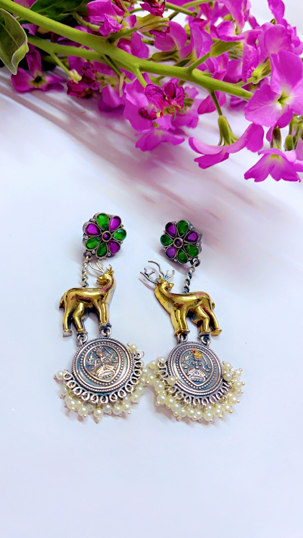 Green Nyasa Silver Earring