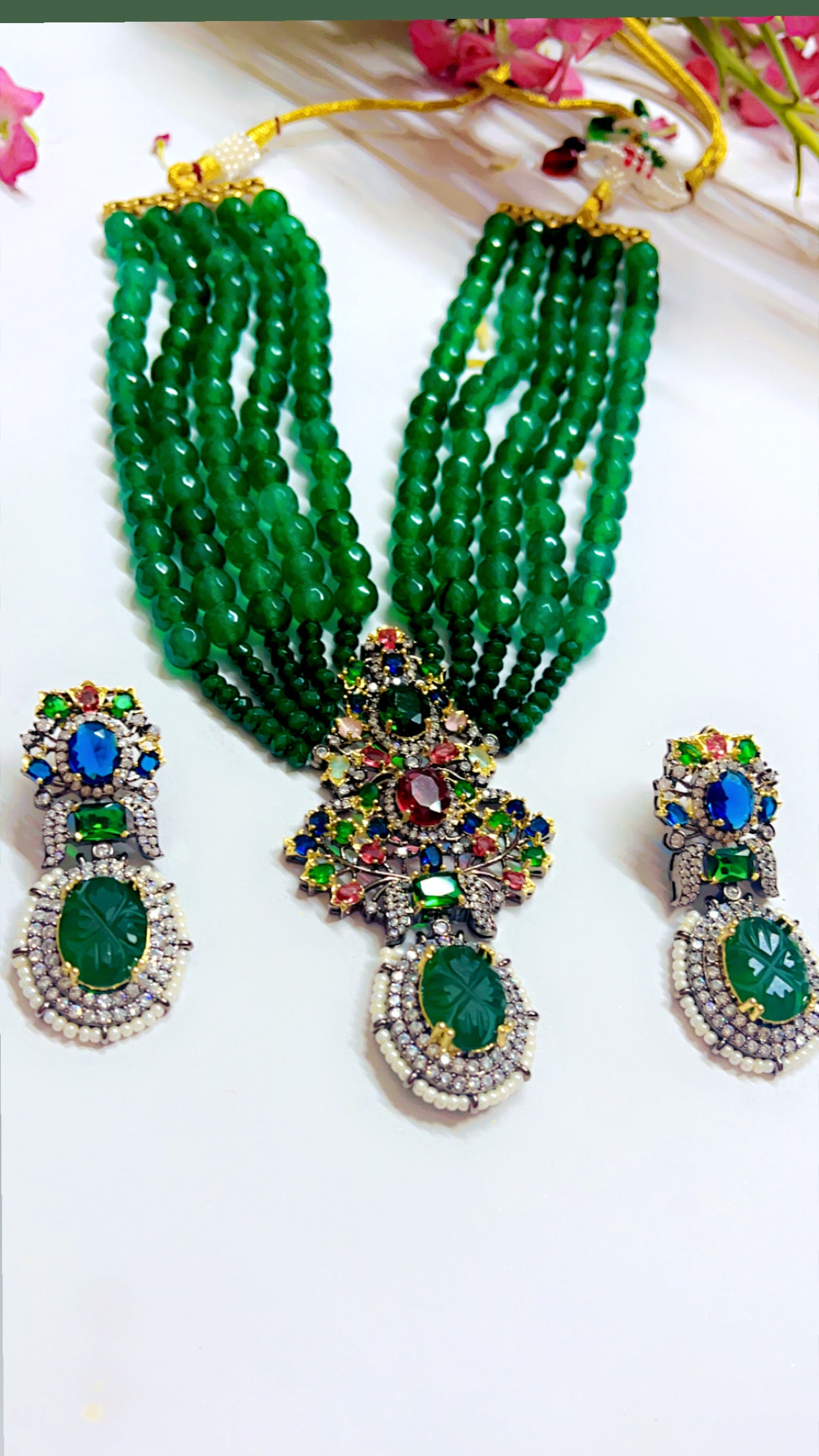 Green Trisha Neckpiece Set
