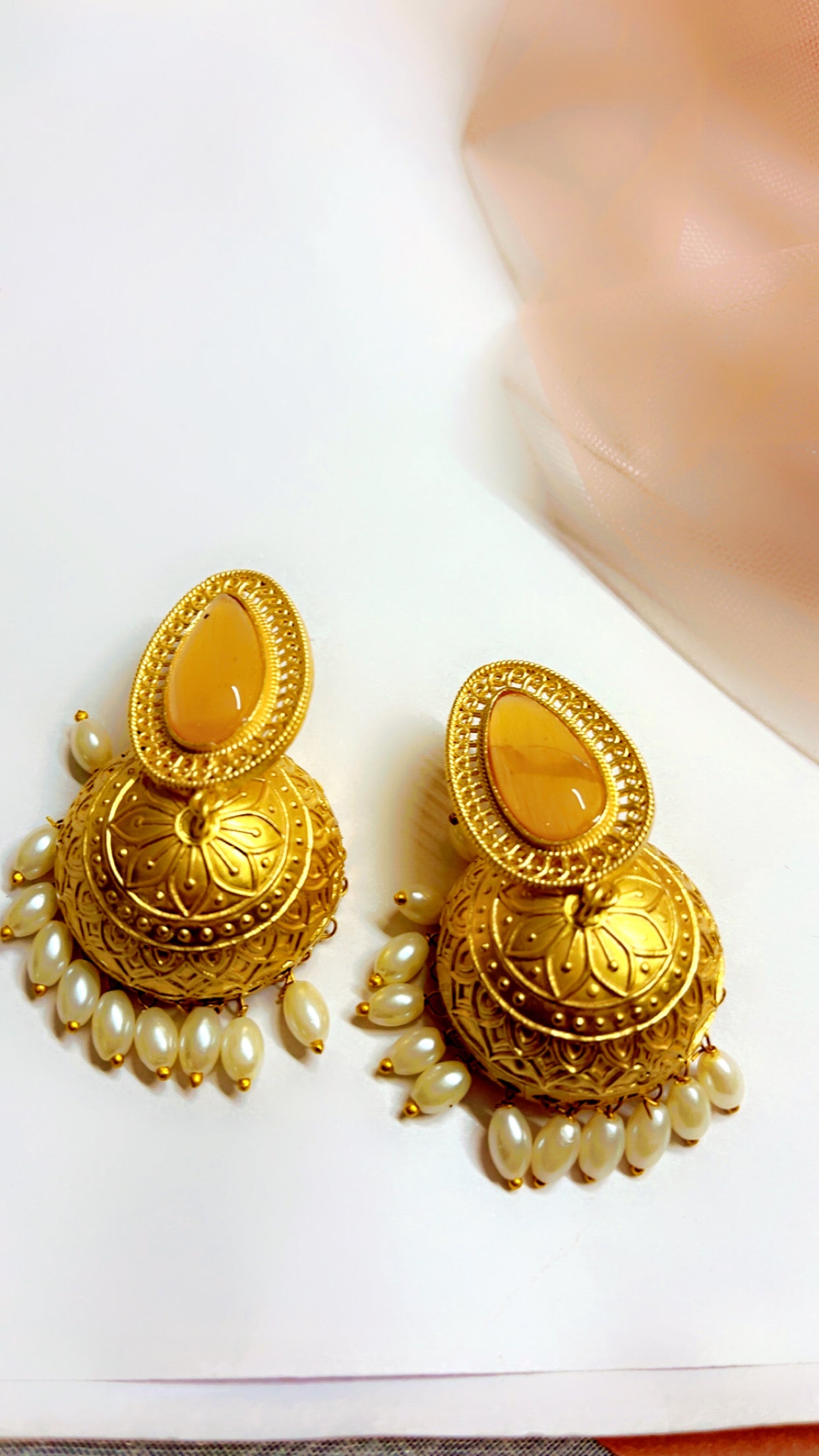 Yellow Gita Jhumka Earring