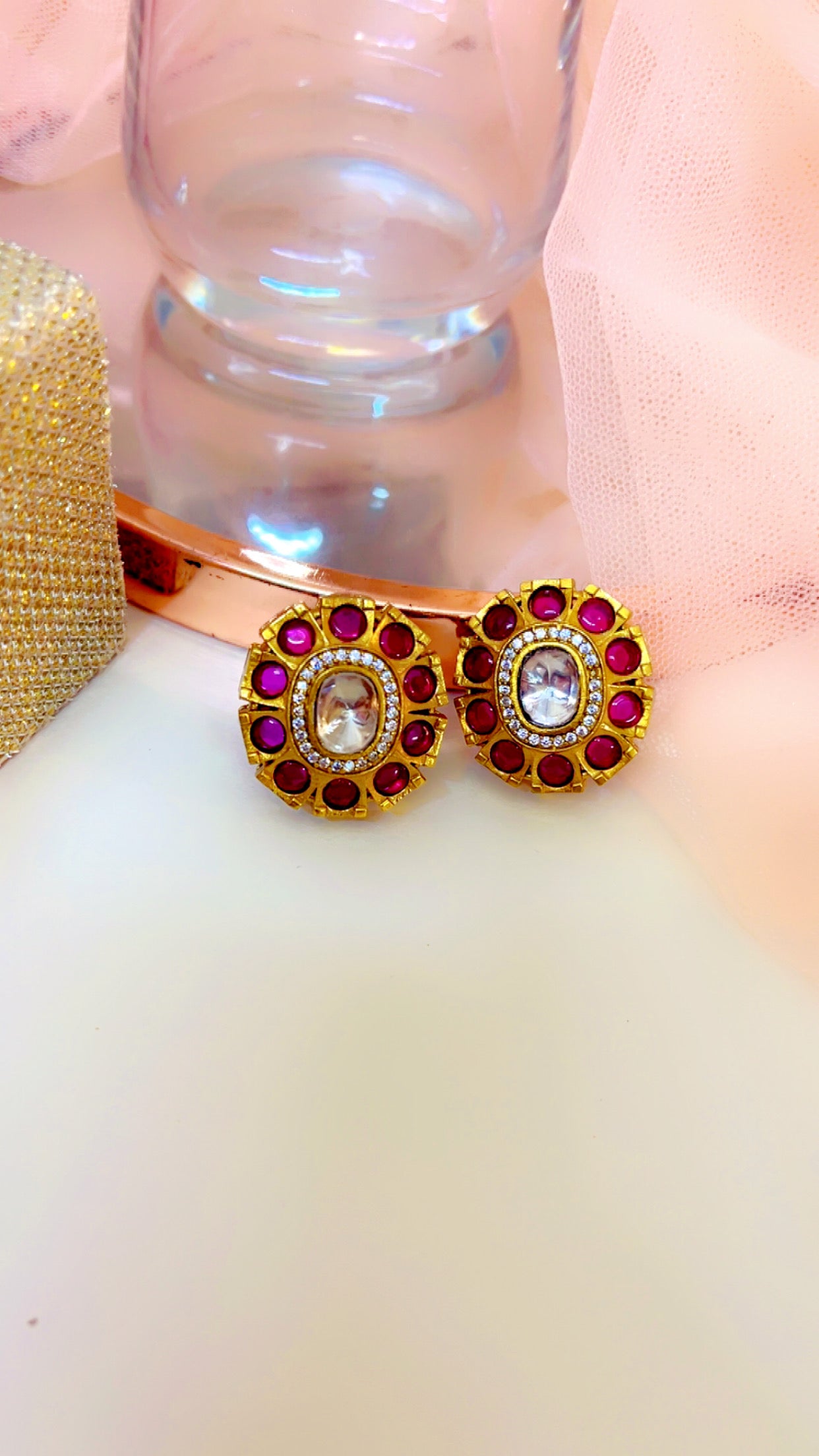 Pink Tia Stud Earring