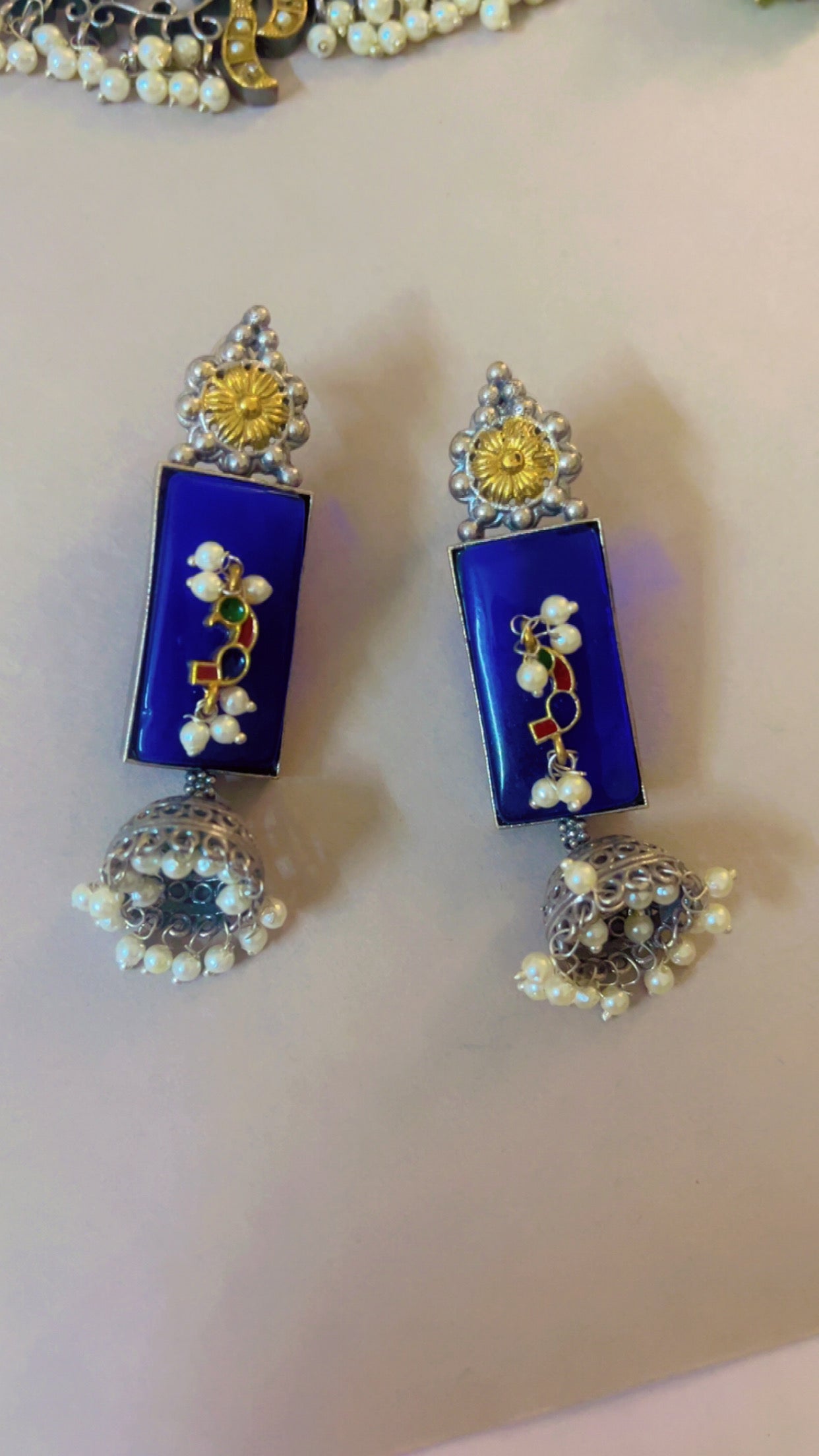 Blue Piyali Silver Earring