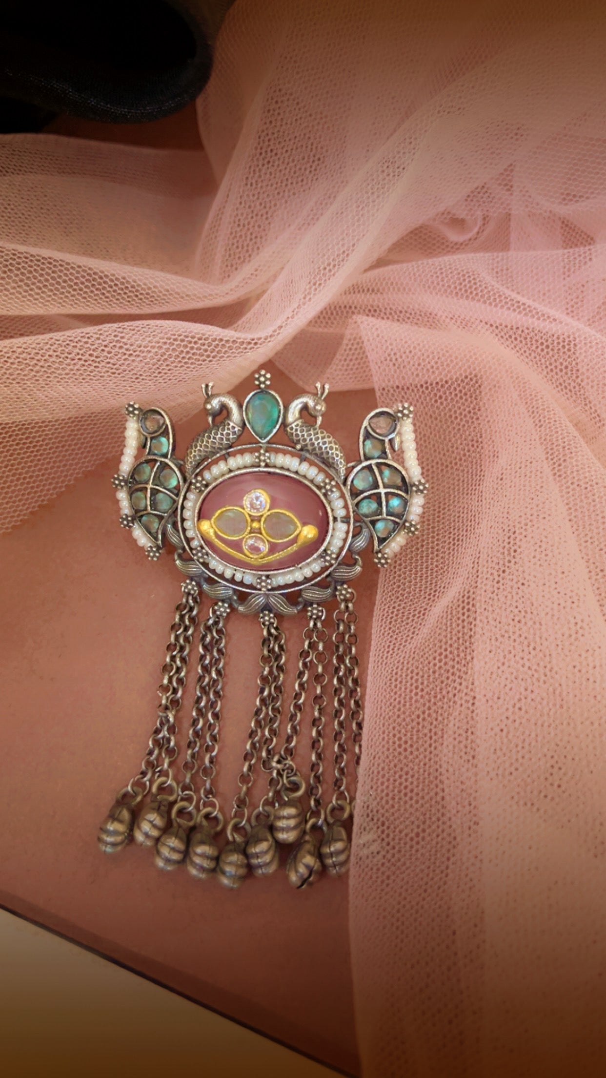 Pink Vinika Silver Ring