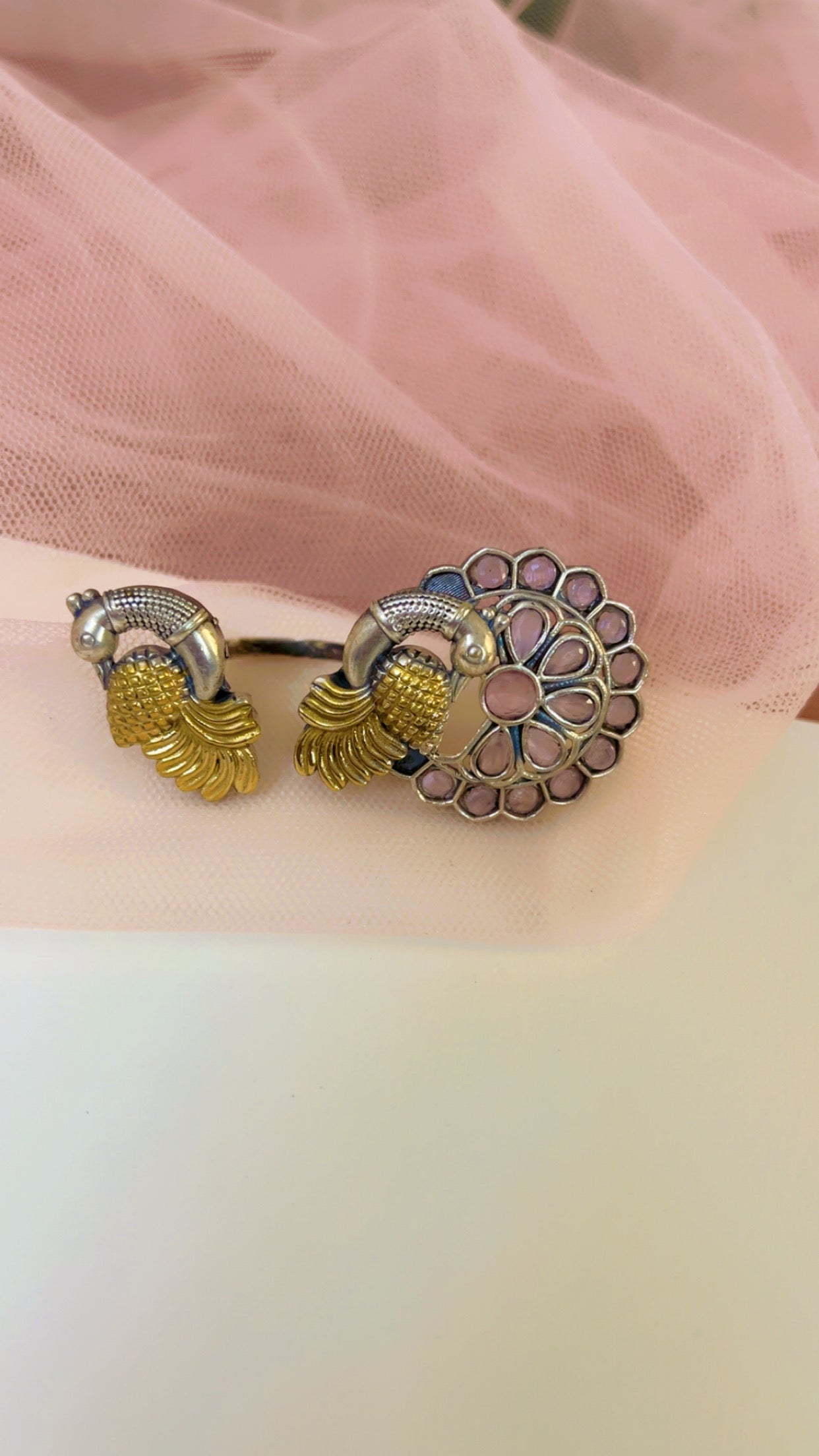 Pink Rashi Silver Ring