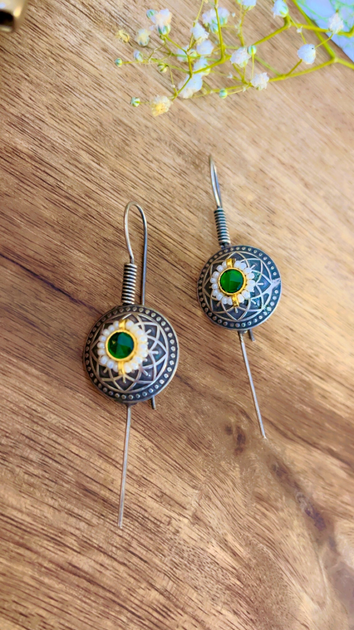 Green Tisha Pin Earring