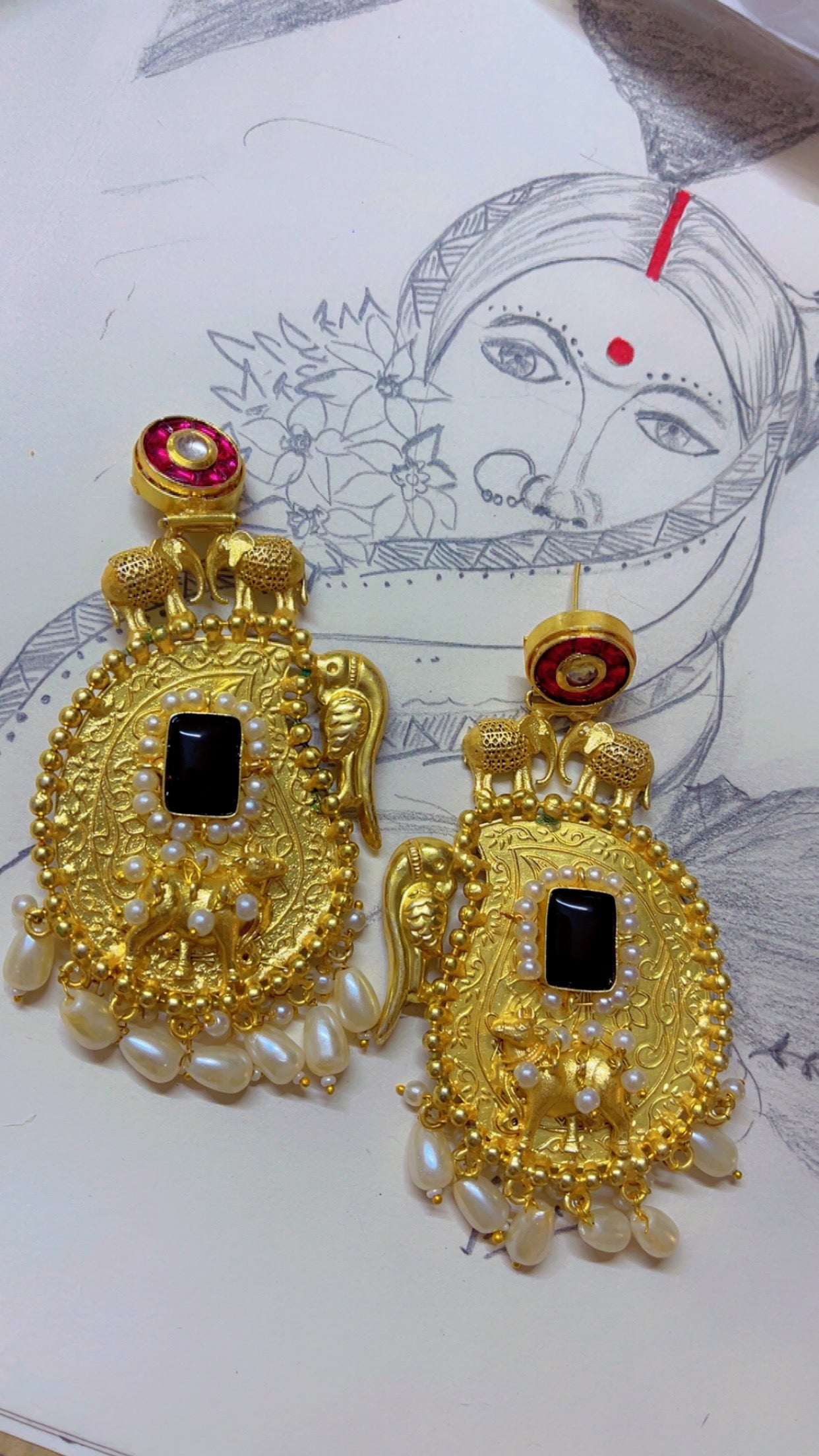 Black Tasha Statement Earring