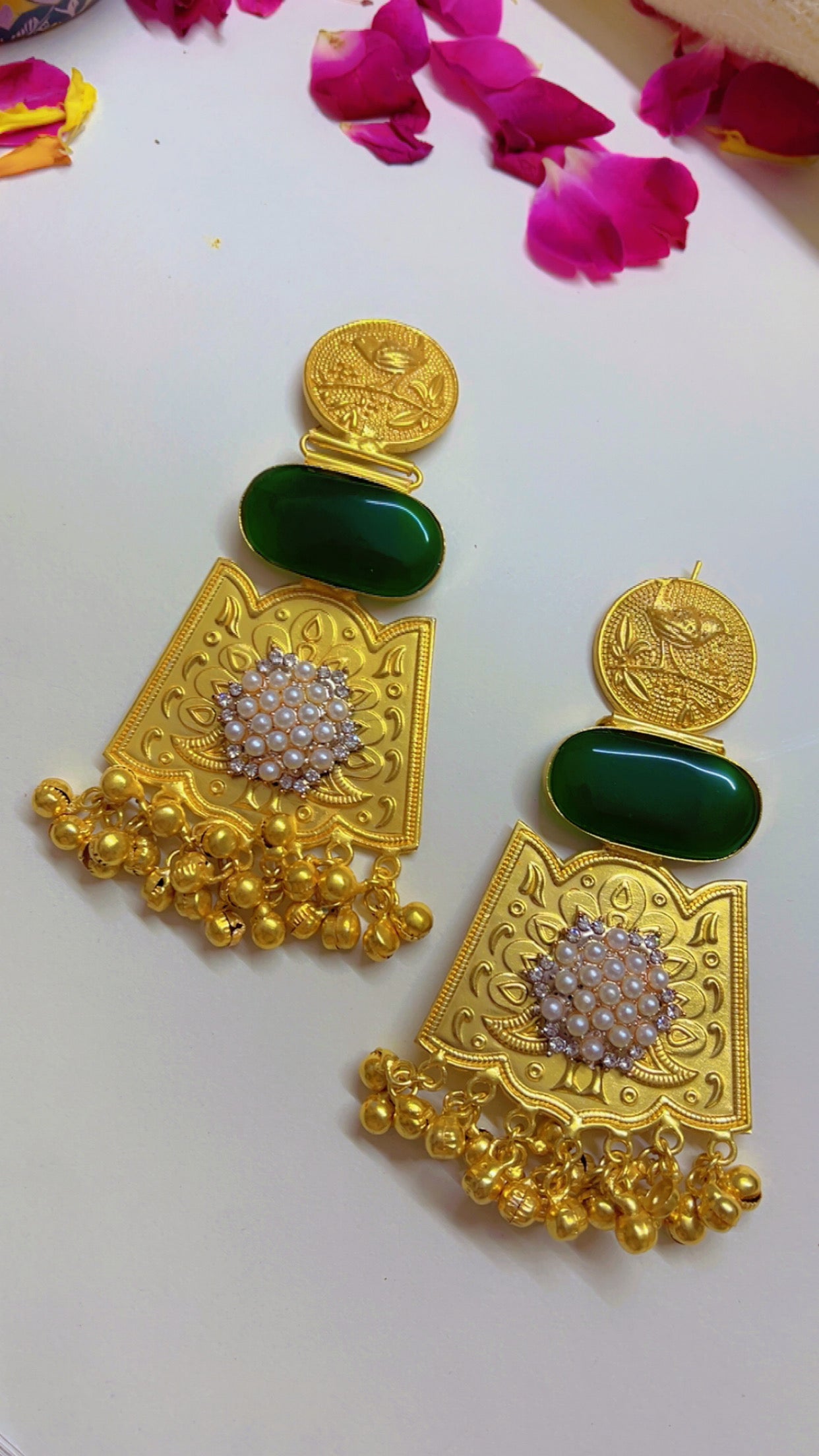Green Priya Statement Earring
