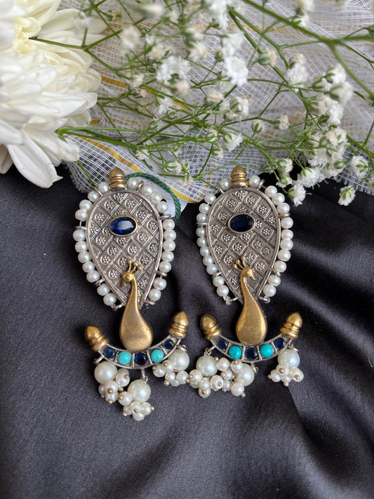 Blue Mohini Silver Earring