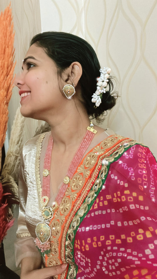 Peach Meena Necklace Set