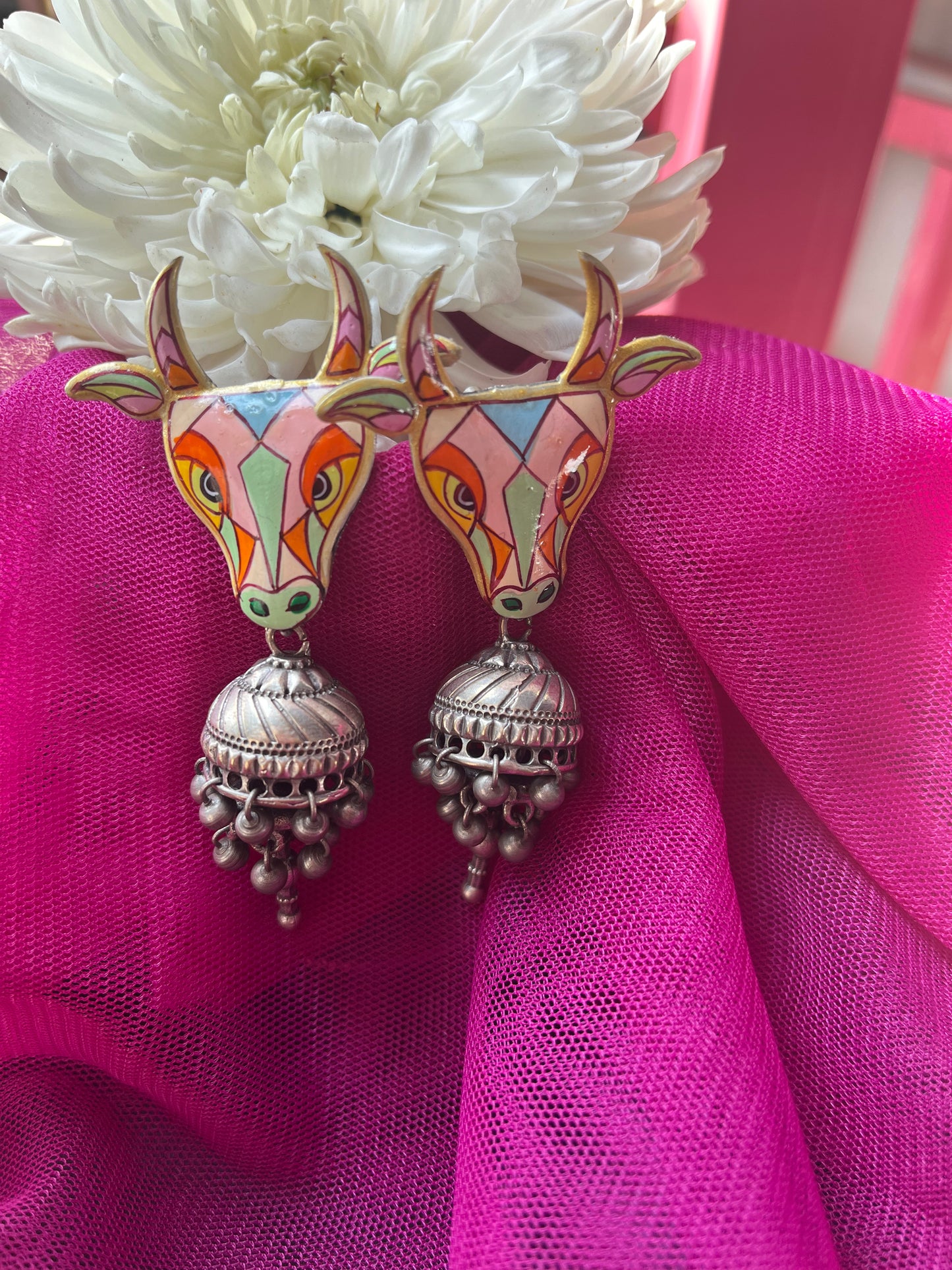 Dilkash Nandi Silver Jhumka Earring