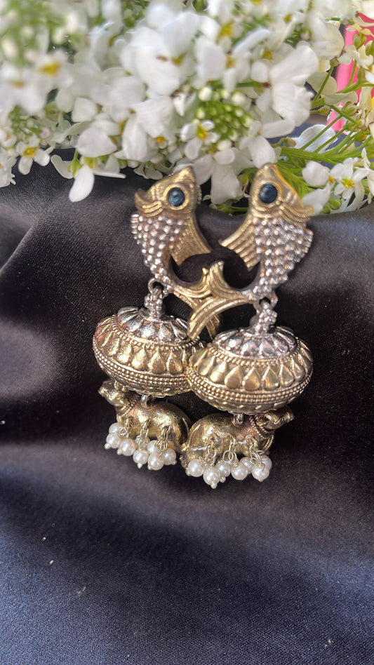 Dilkash Matsya Silver  Earring