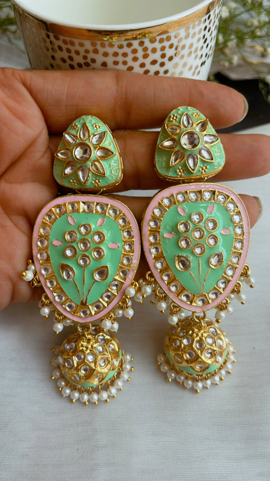 Mint Banni Jhumka Earring