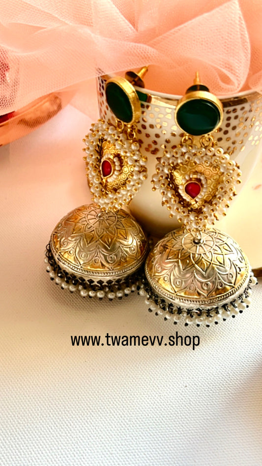 Radha Golden Jhumka Earring