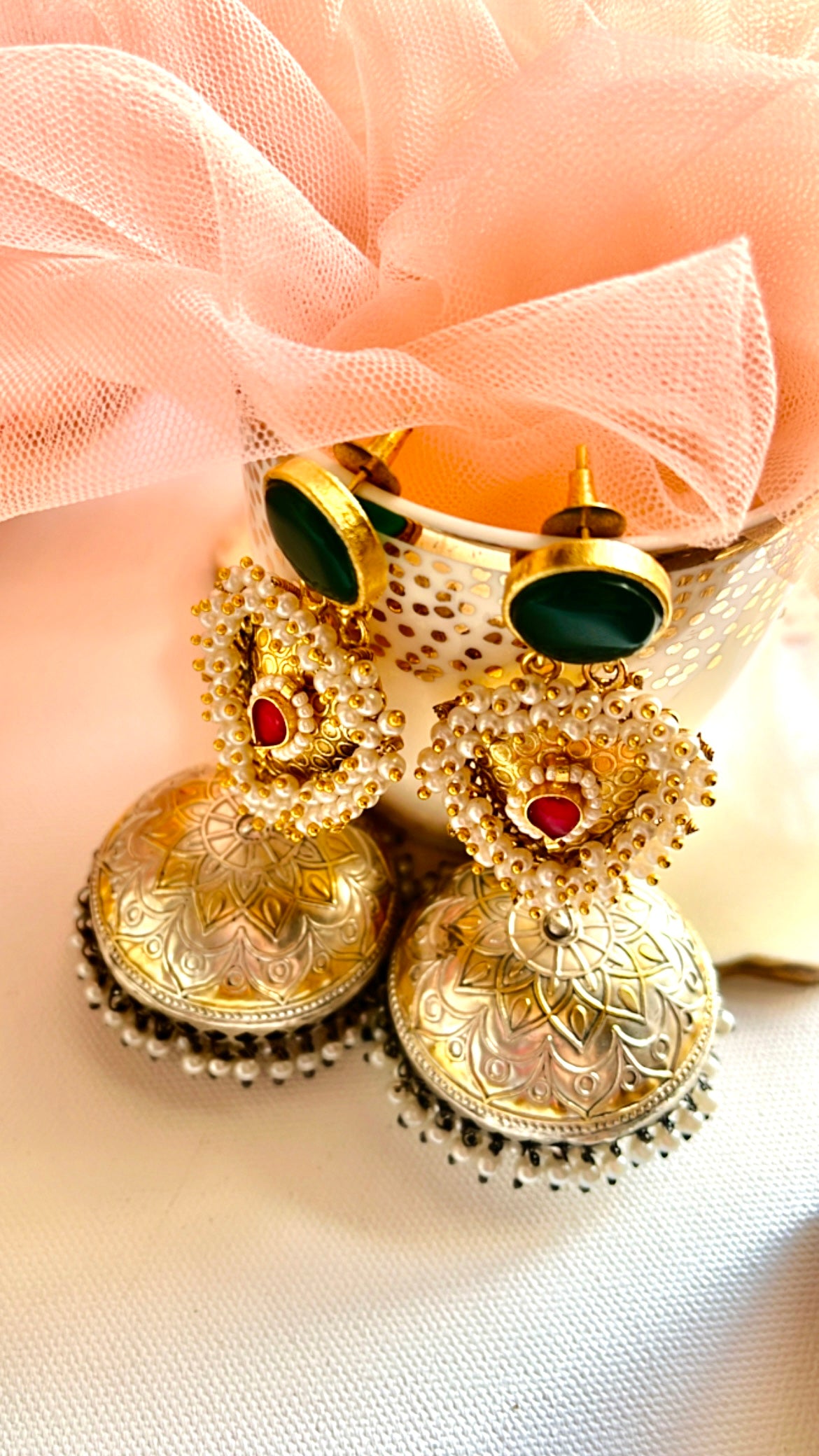 Radha Golden Jhumka Earring