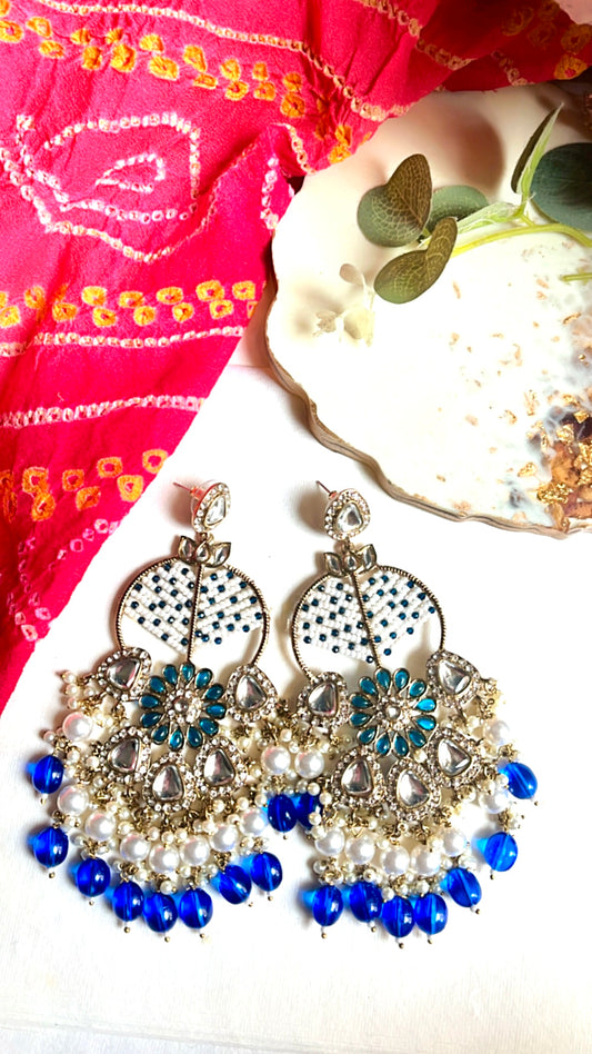 Blue Yuvika Statement Earring