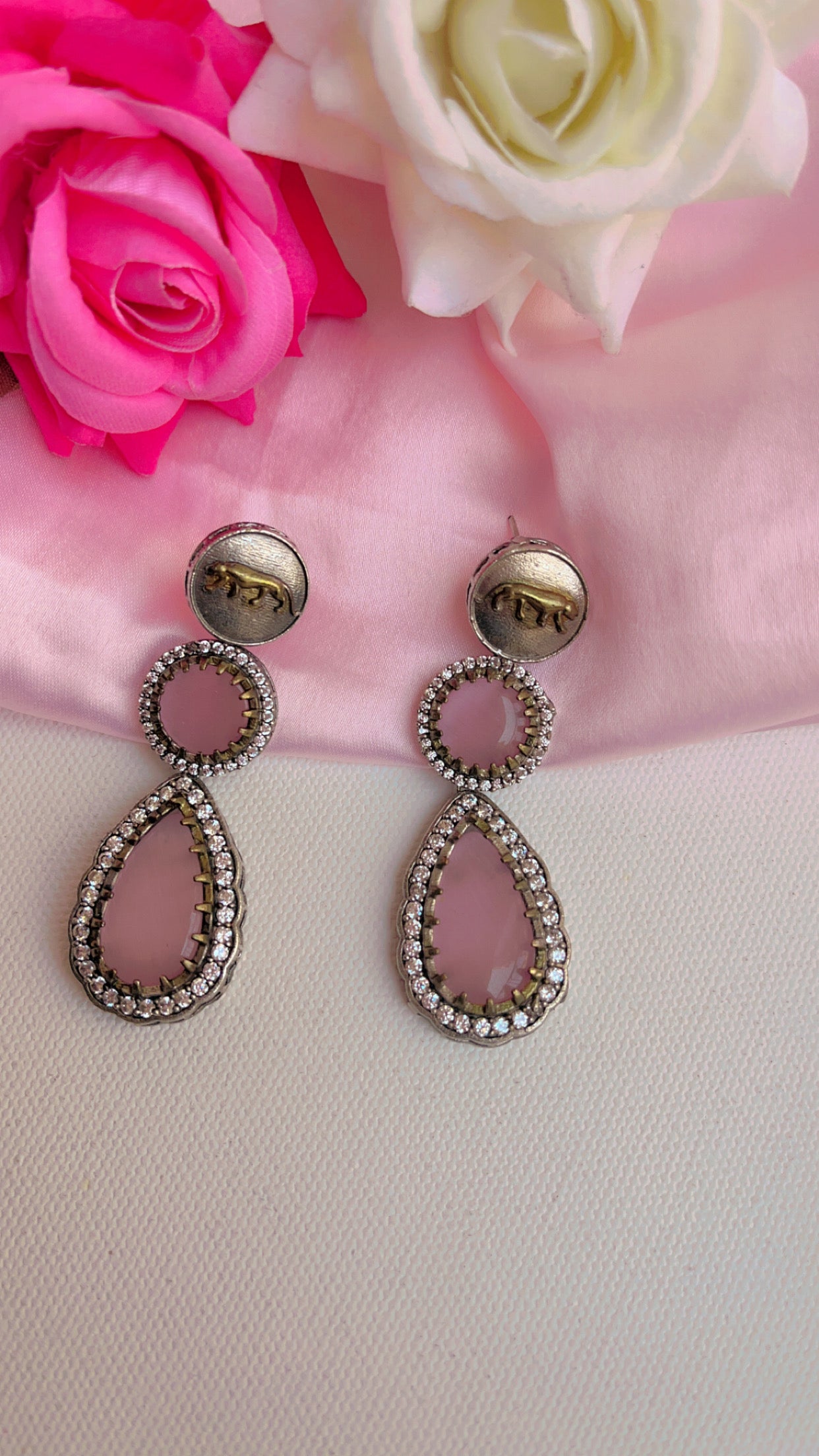 Pink Sachi Silver Earring