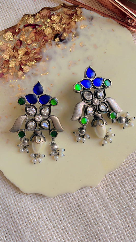 Blue Fidda Silver Earring